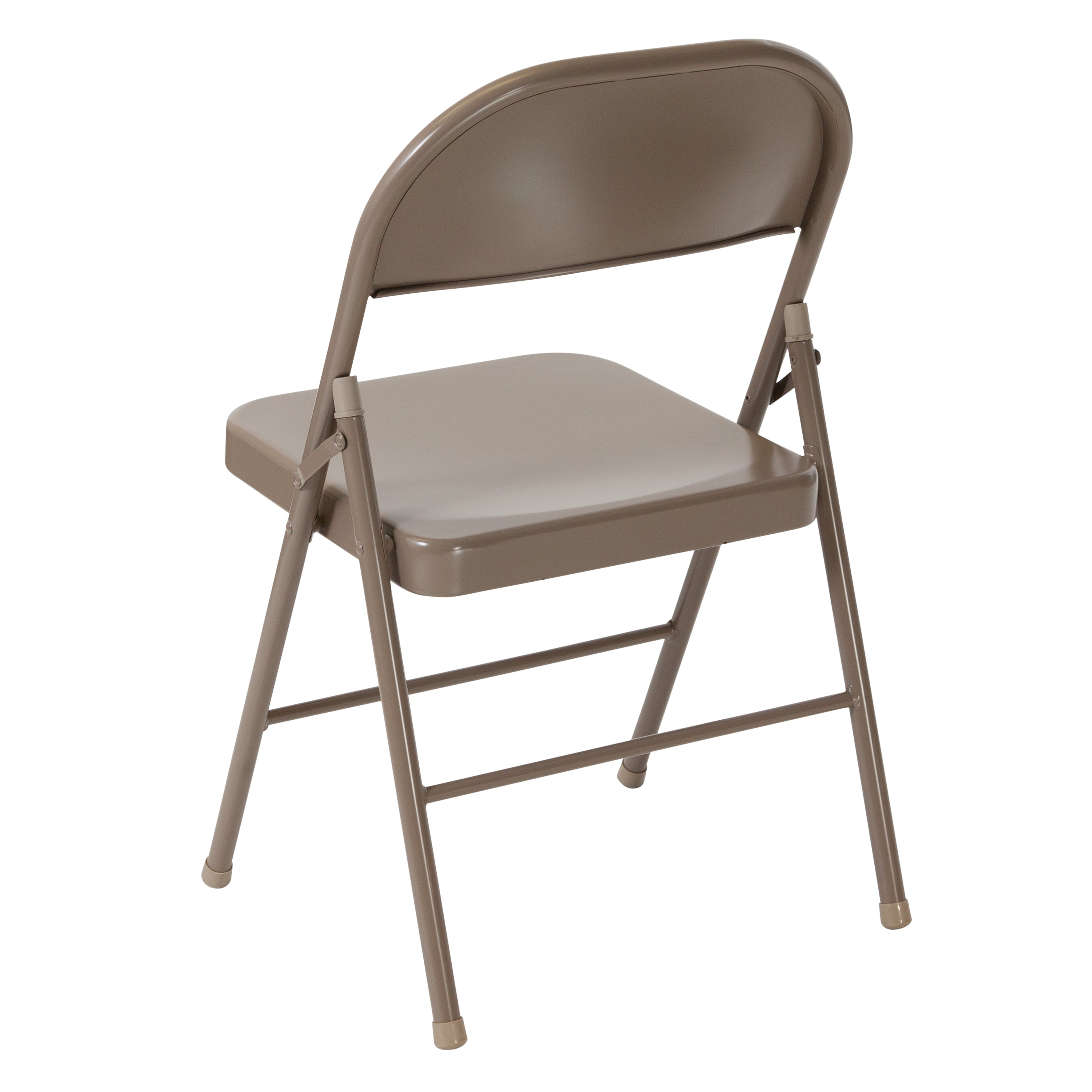 2 Pack HERCULES Series Double Braced Beige Metal Folding Chair