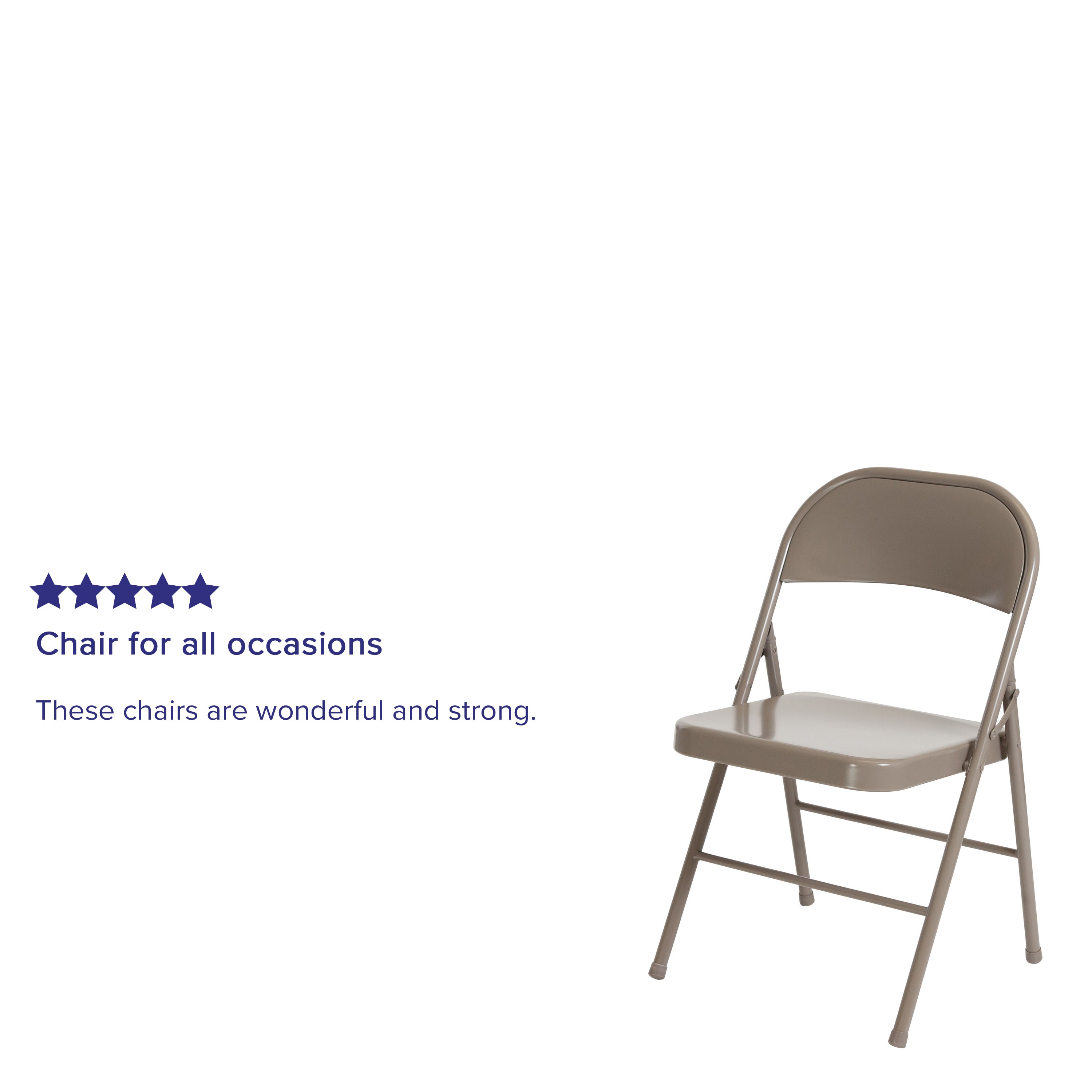 2 Pack HERCULES Series Double Braced Gray Metal Folding Chair