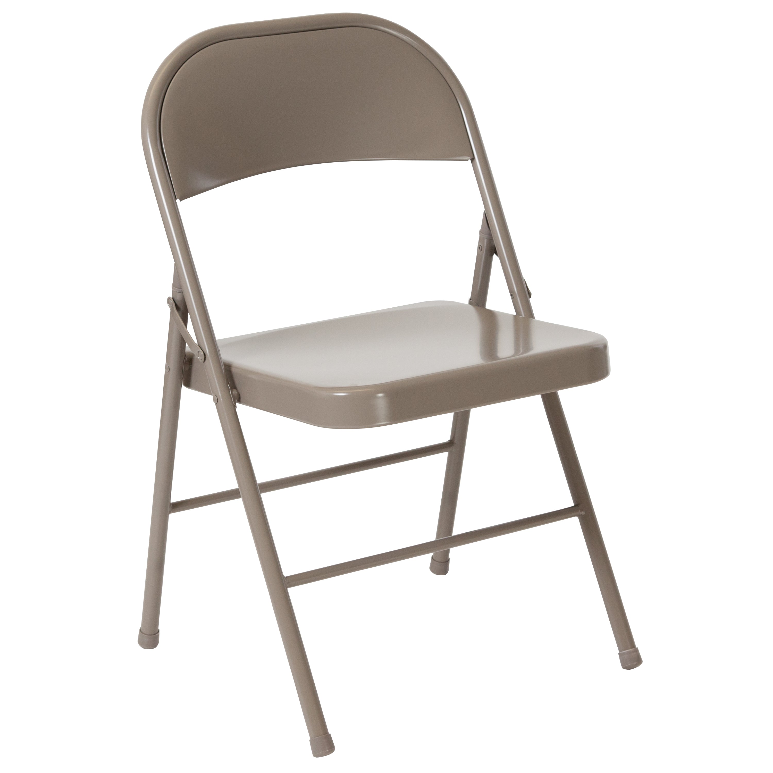 2 Pack HERCULES Series Double Braced Gray Metal Folding Chair