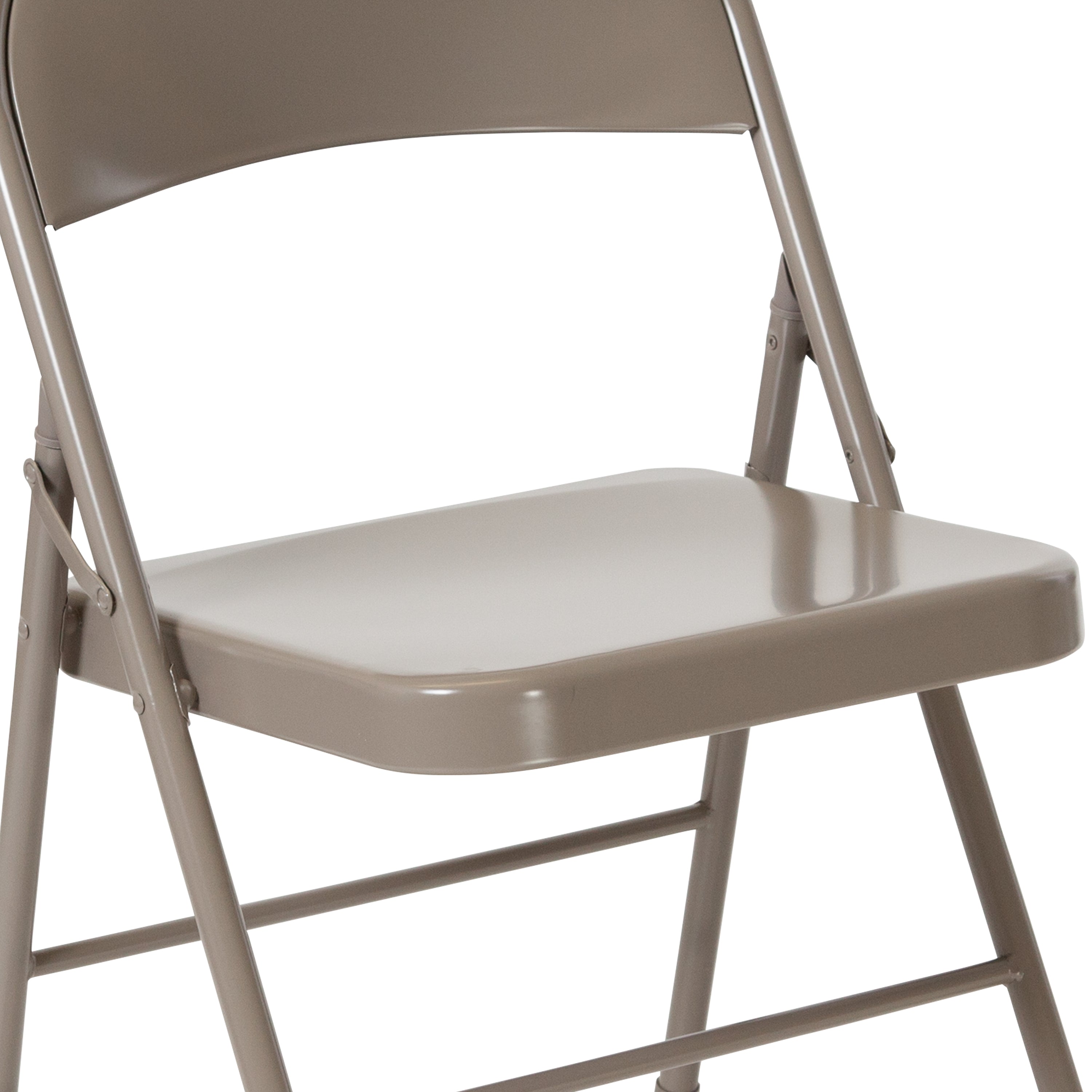 2 Pack HERCULES Series Double Braced Gray Metal Folding Chair