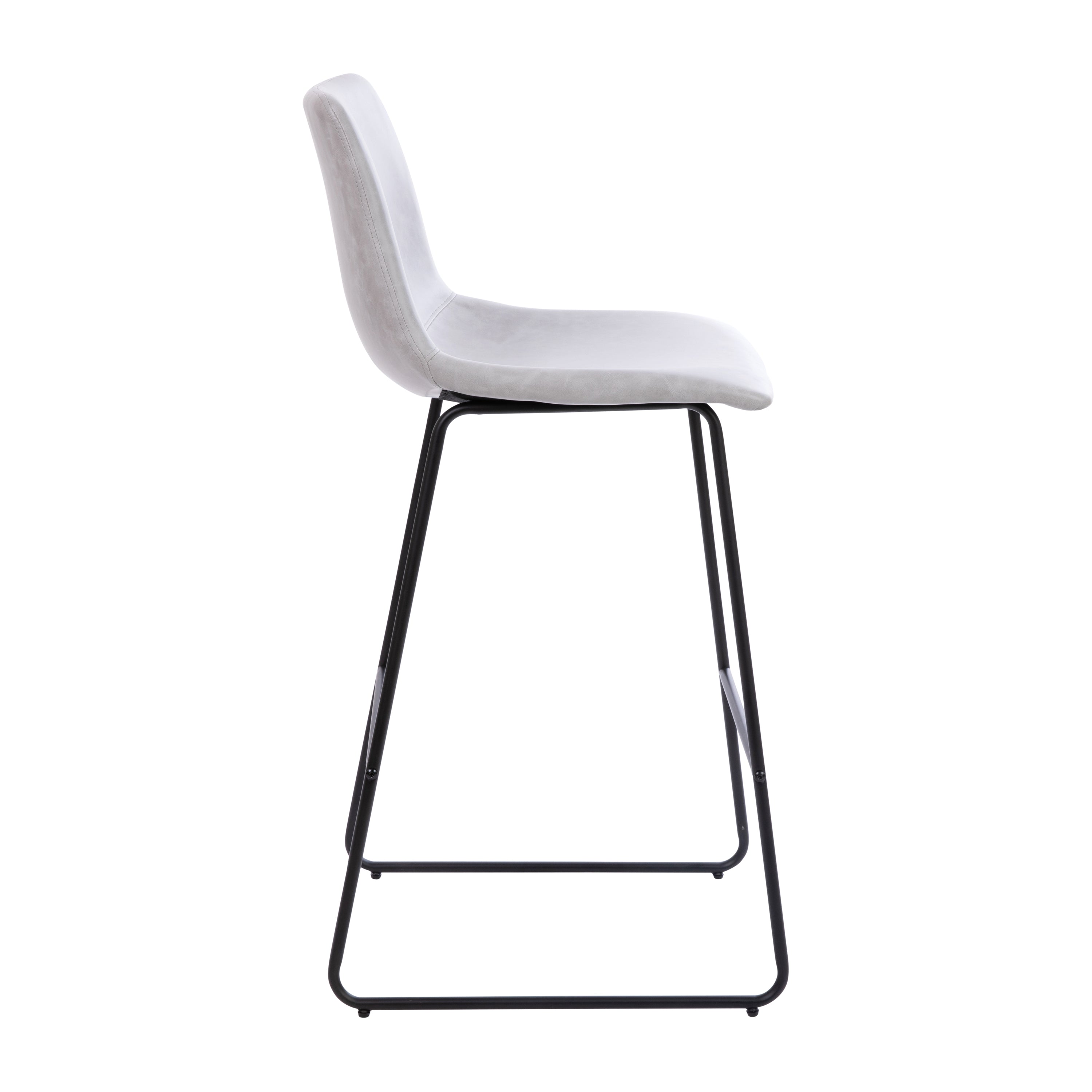 Reagan 30 inch LeatherSoft Bar Height Barstools in Light Gray, Set of 2