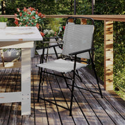Set of 2 Mystic Folding Patio Sling Chairs, Outdoor Textilene Lawn Chairs with Armrests in Gray