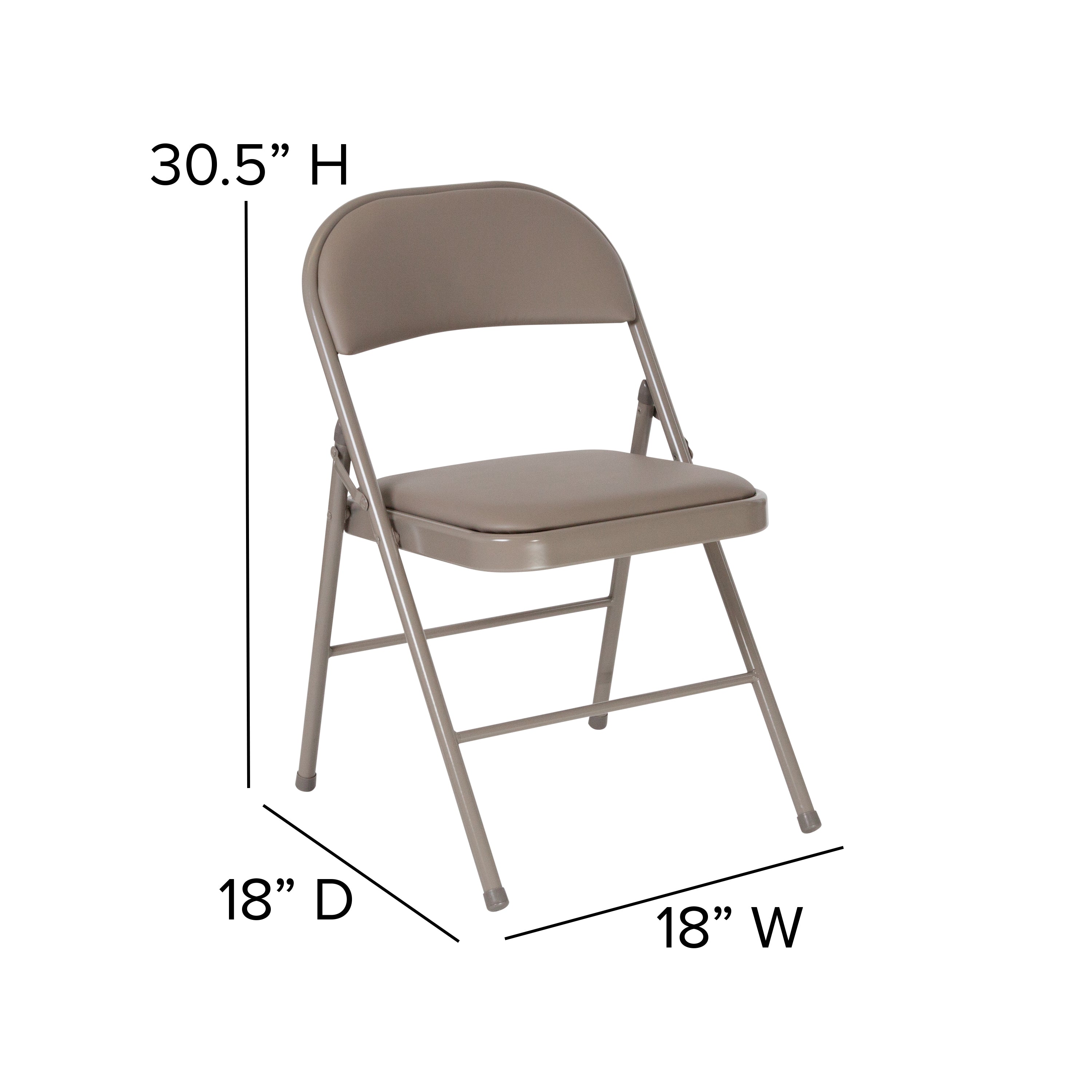 2 Pack HERCULES Series Double Braced Gray Vinyl Folding Chair