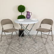 2 Pack HERCULES Series Double Braced Gray Vinyl Folding Chair