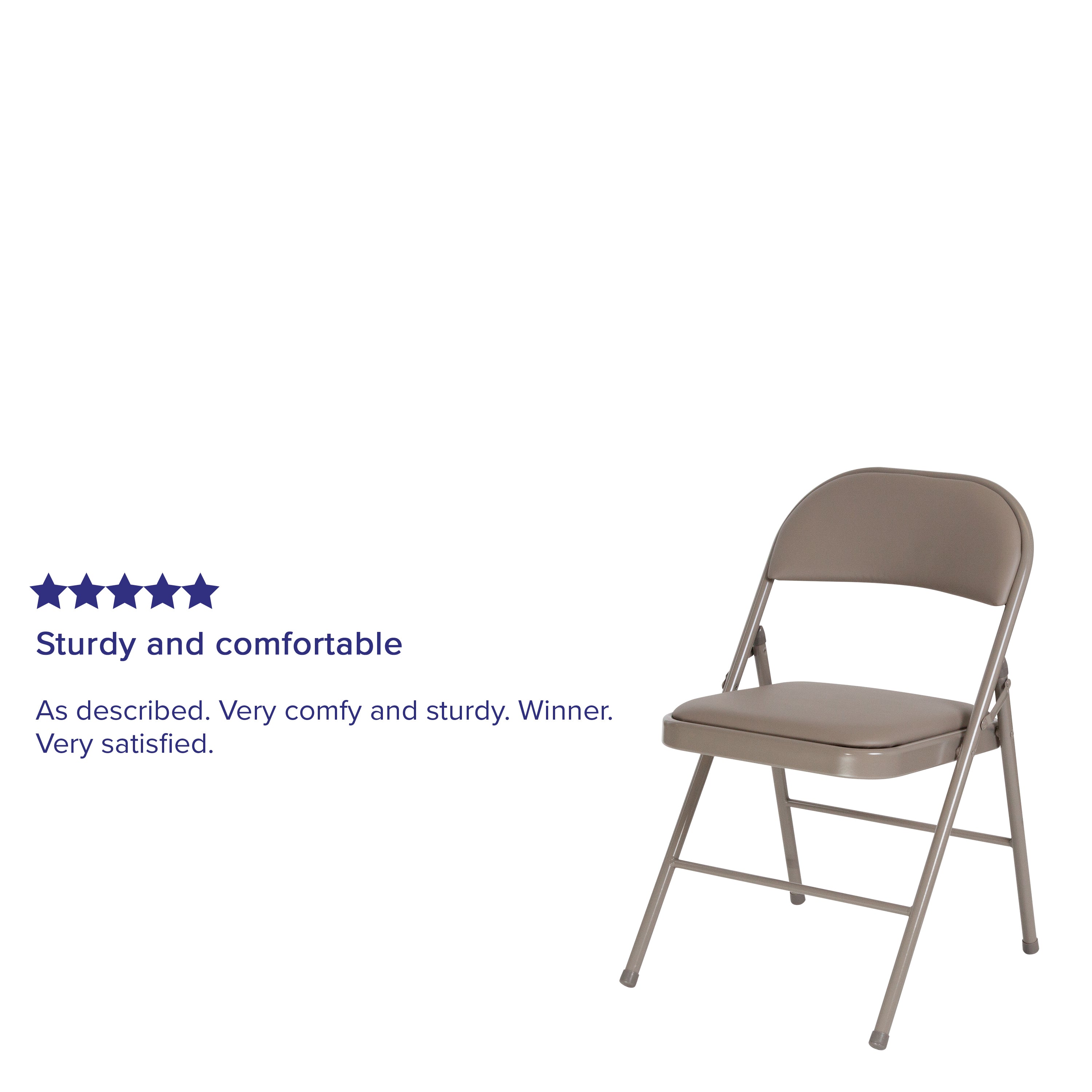 2 Pack HERCULES Series Double Braced Gray Vinyl Folding Chair
