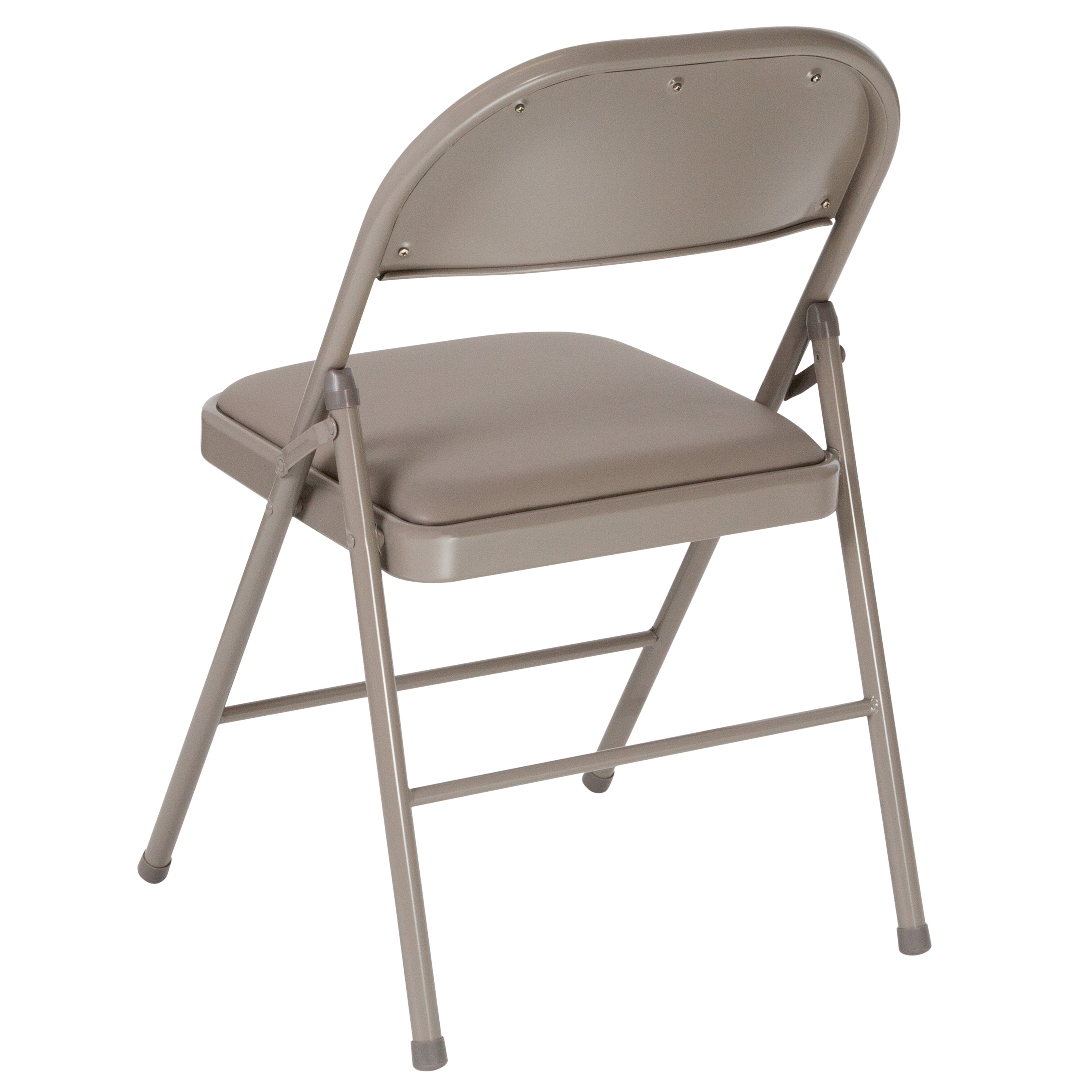 2 Pack HERCULES Series Double Braced Gray Vinyl Folding Chair