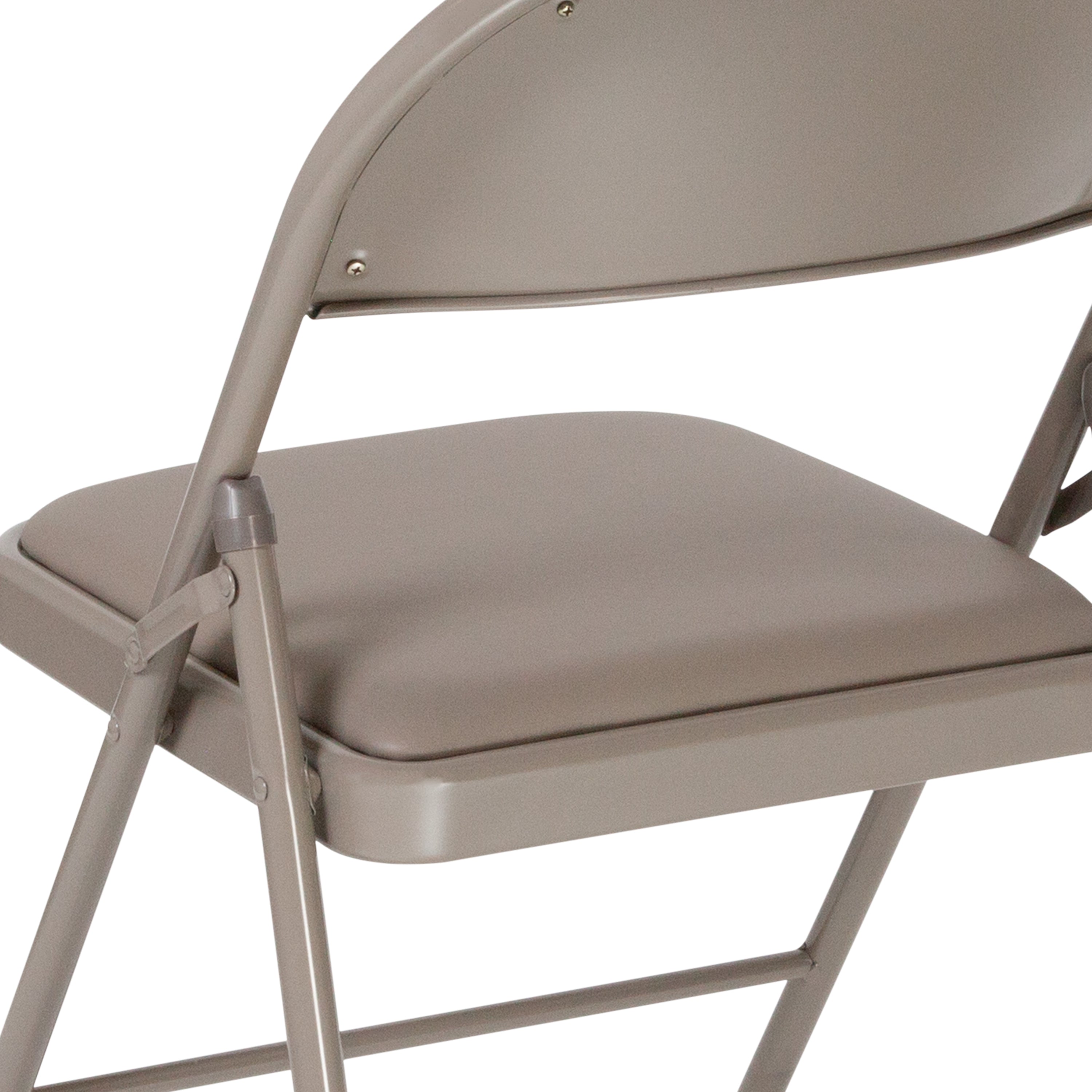 2 Pack HERCULES Series Double Braced Gray Vinyl Folding Chair