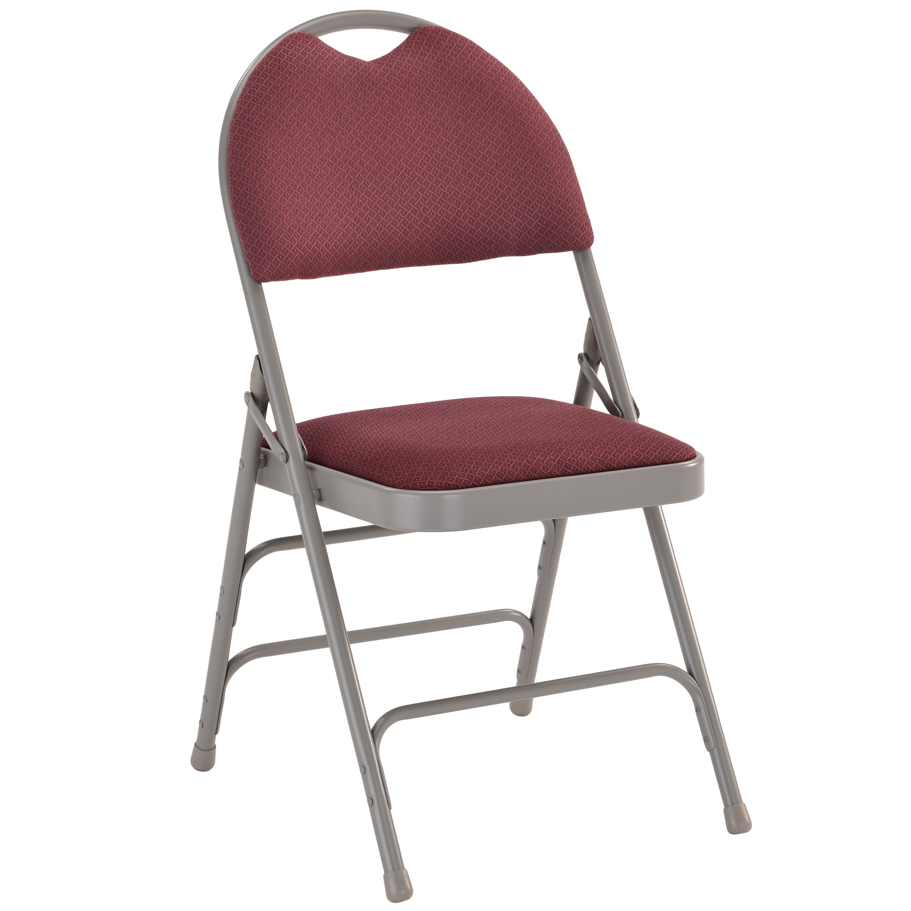 2 Pack HERCULES Series Ultra-Premium Triple Braced Burgundy Fabric Metal Folding Chair with Easy-Carry Handle