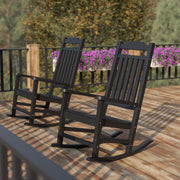 Set of 2 Winston All-Weather Rocking Chair in Black Faux Wood