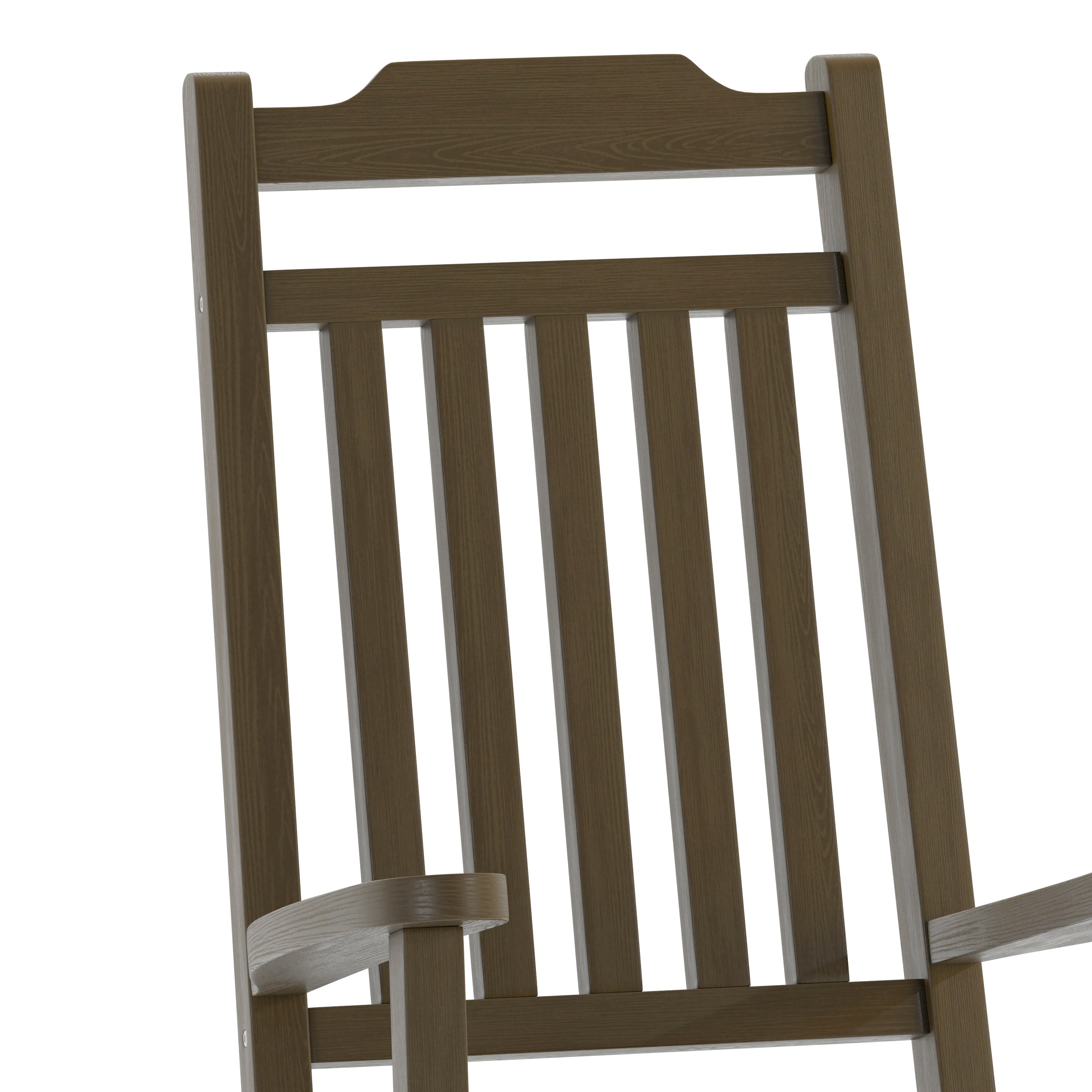 Set of 2 Winston All-Weather Rocking Chair in Mahogany Faux Wood