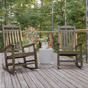 Set of 2 Winston All-Weather Rocking Chair in Mahogany Faux Wood