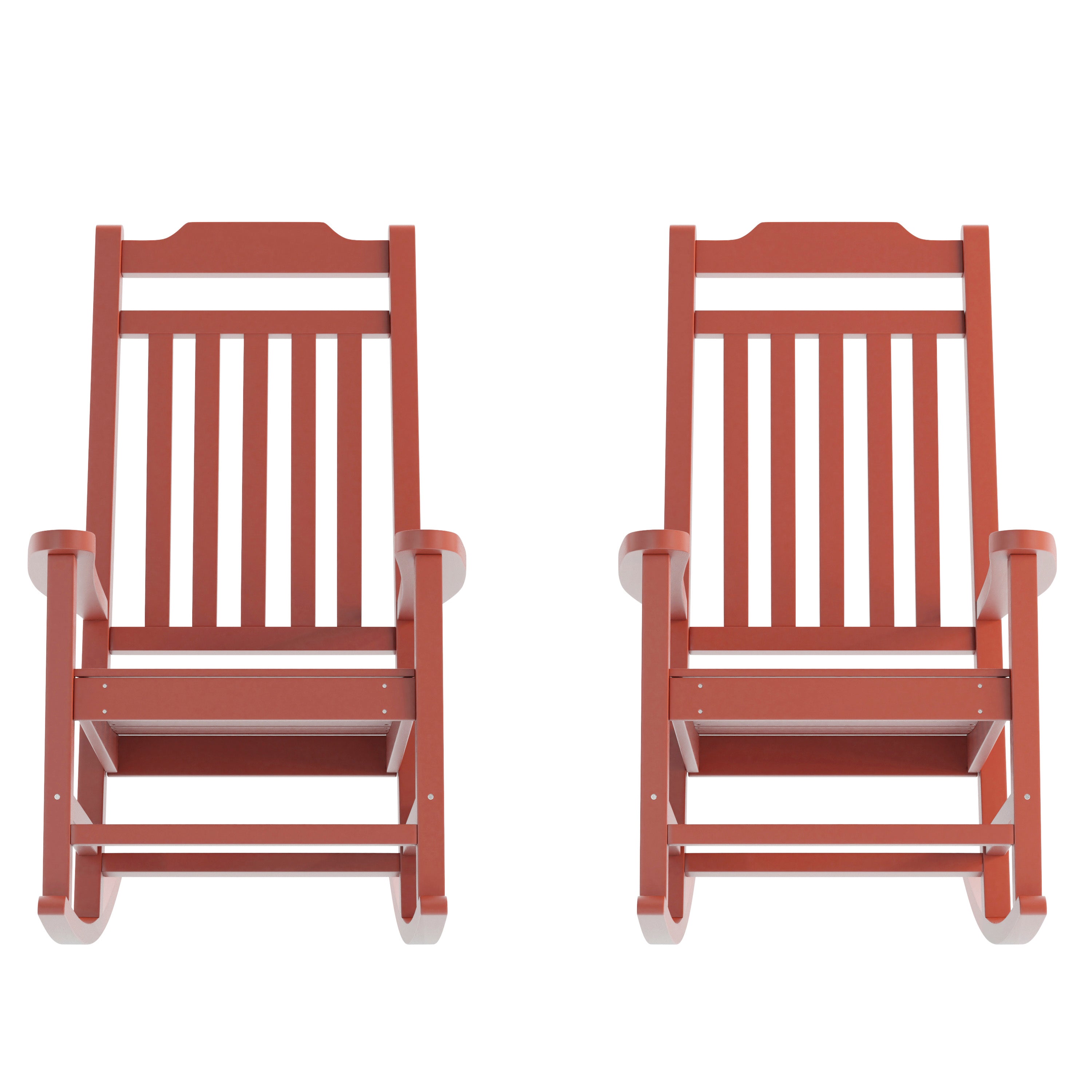 Set of 2 Winston All-Weather Rocking Chair in Red Faux Wood