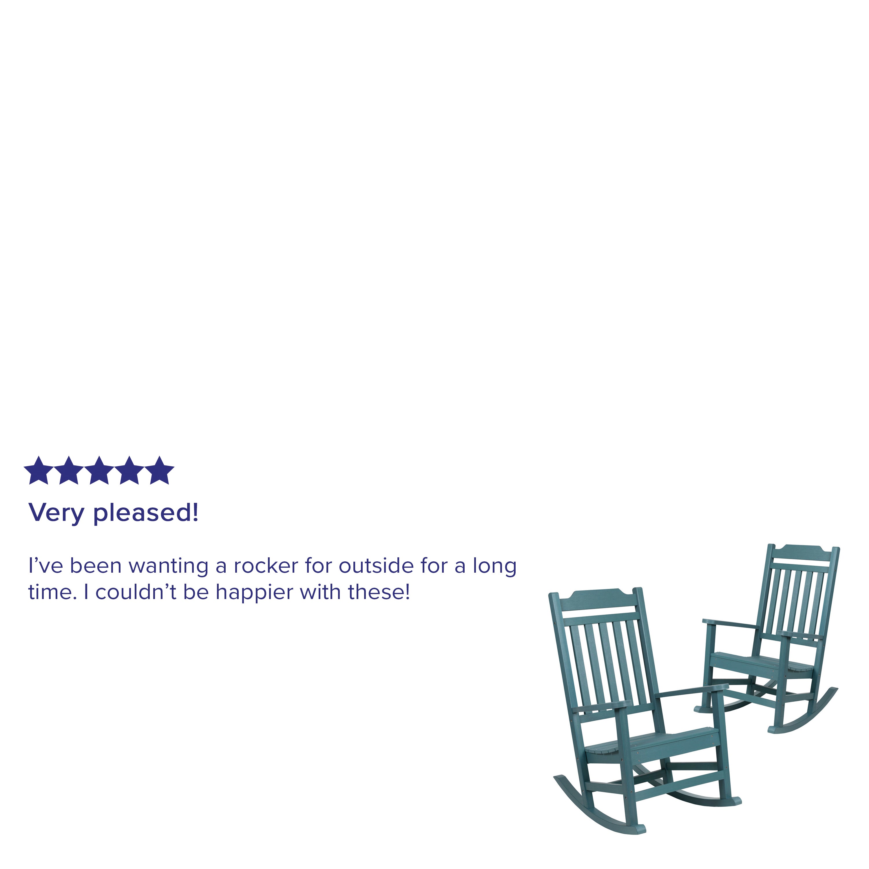 Set of 2 Winston All-Weather Rocking Chair in Teal Faux Wood