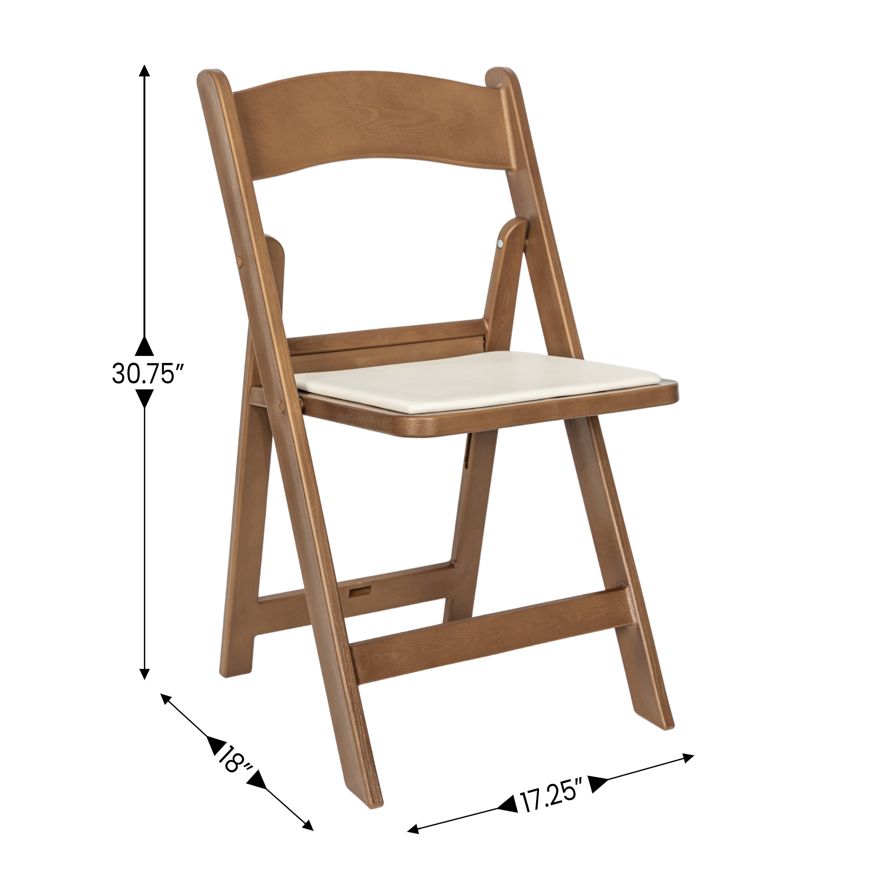 HERCULES 2 Pack Commercial Chestnut Indoor/Outdoor Lightweight Wood Look Resin Folding Event Chair