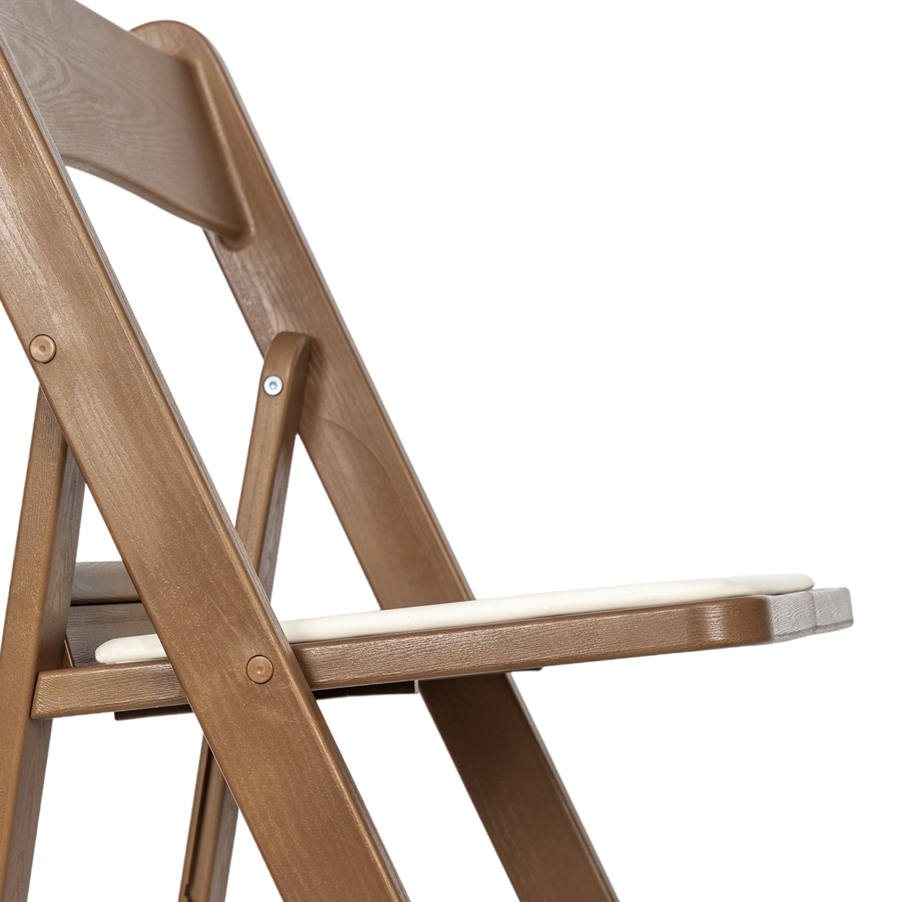 HERCULES 2 Pack Commercial Chestnut Indoor/Outdoor Lightweight Wood Look Resin Folding Event Chair