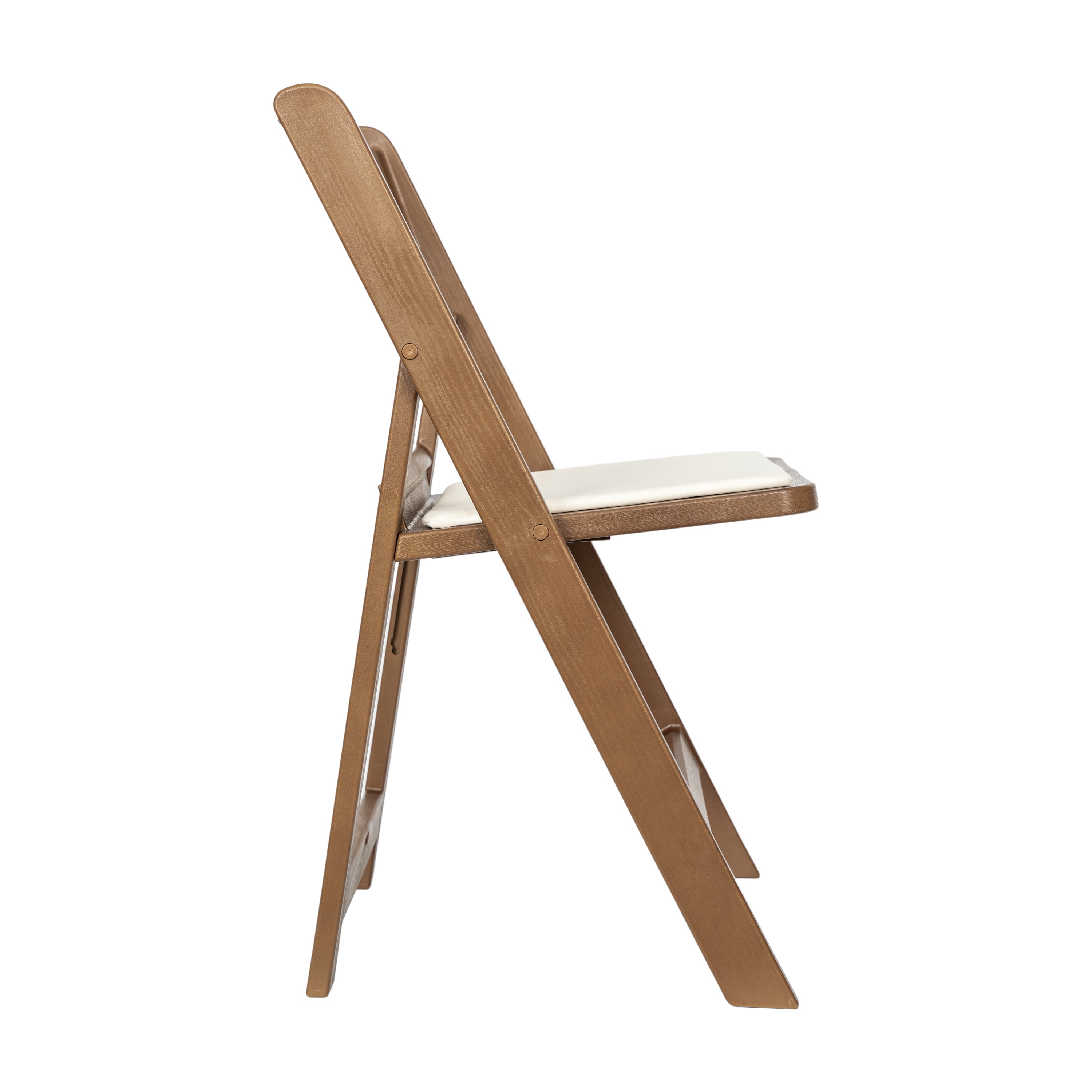 HERCULES 2 Pack Commercial Chestnut Indoor/Outdoor Lightweight Wood Look Resin Folding Event Chair