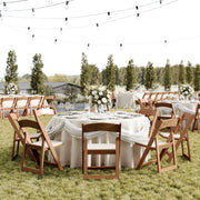 HERCULES 2 Pack Commercial Chestnut Indoor/Outdoor Lightweight Wood Look Resin Folding Event Chair