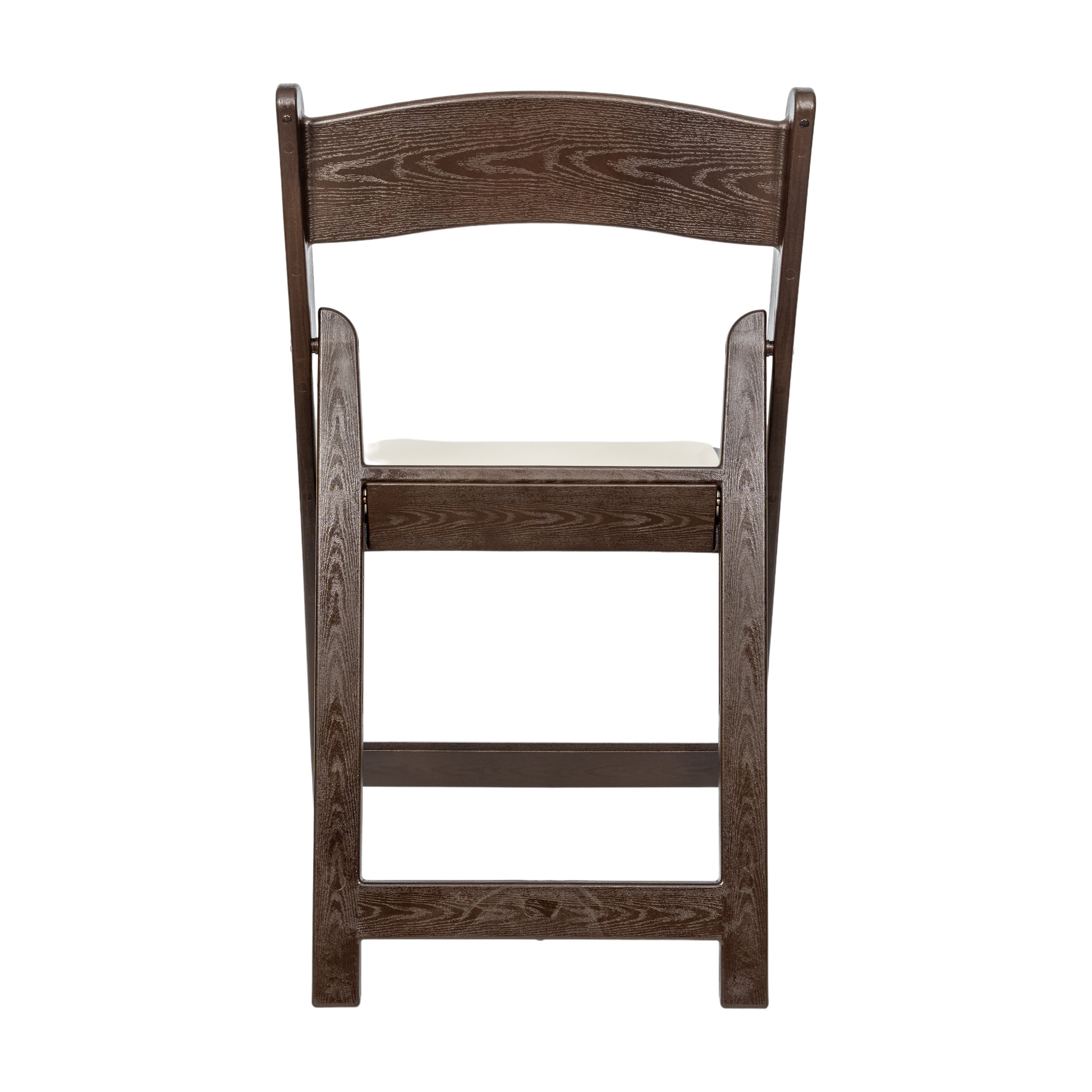 HERCULES 2 Pack Commercial Dark Brown Indoor/Outdoor Lightweight Wood Look Resin Folding Event Chair