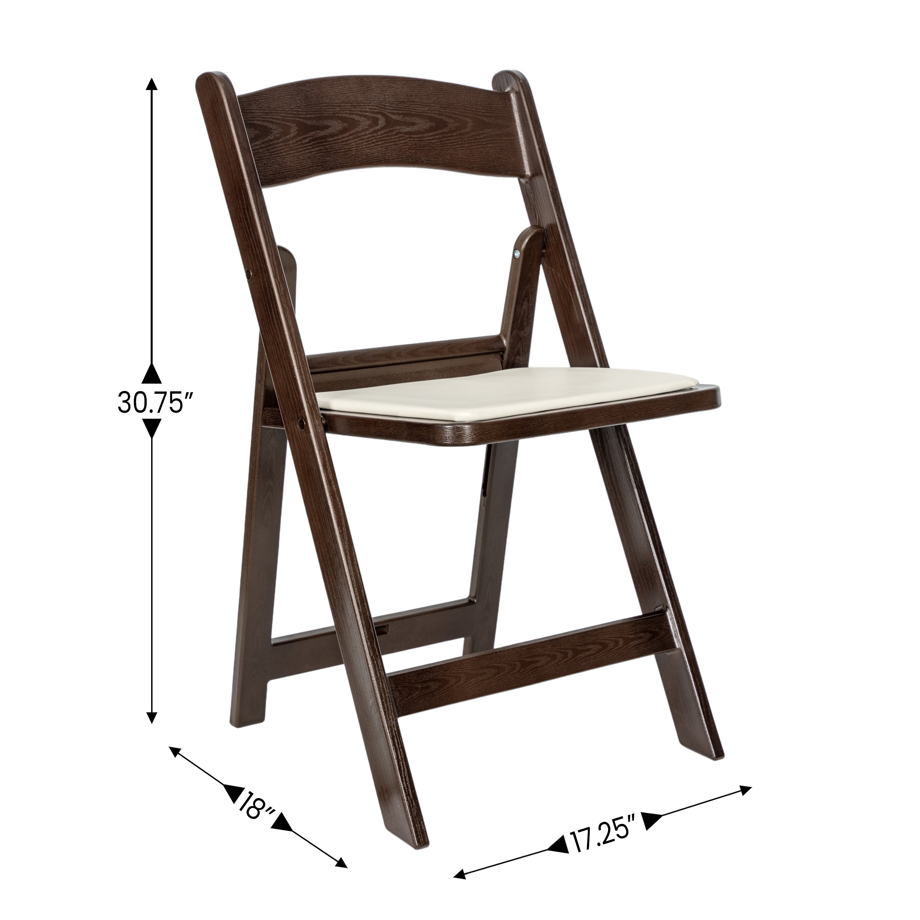 HERCULES 2 Pack Commercial Dark Brown Indoor/Outdoor Lightweight Wood Look Resin Folding Event Chair
