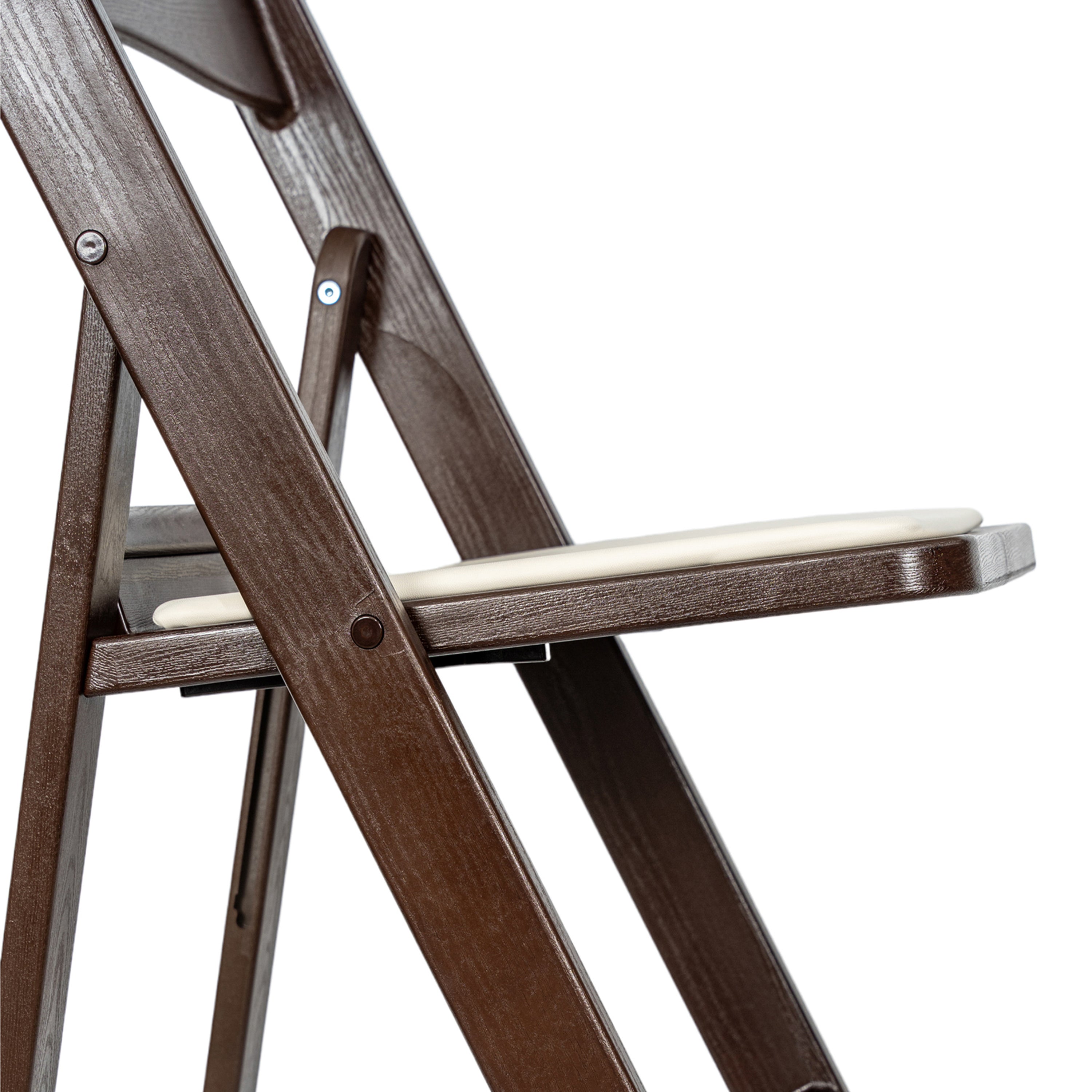HERCULES 2 Pack Commercial Dark Brown Indoor/Outdoor Lightweight Wood Look Resin Folding Event Chair