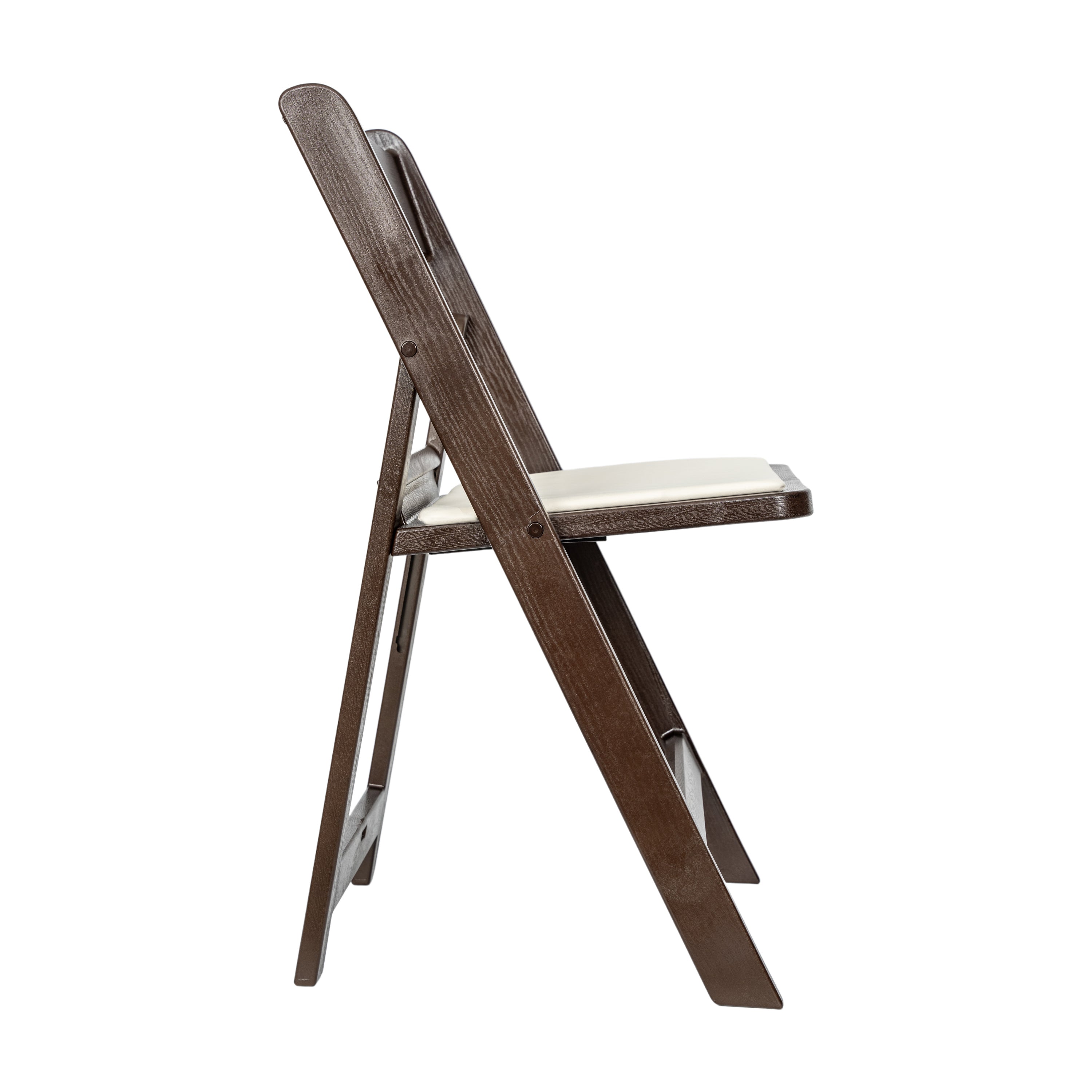 HERCULES 2 Pack Commercial Dark Brown Indoor/Outdoor Lightweight Wood Look Resin Folding Event Chair