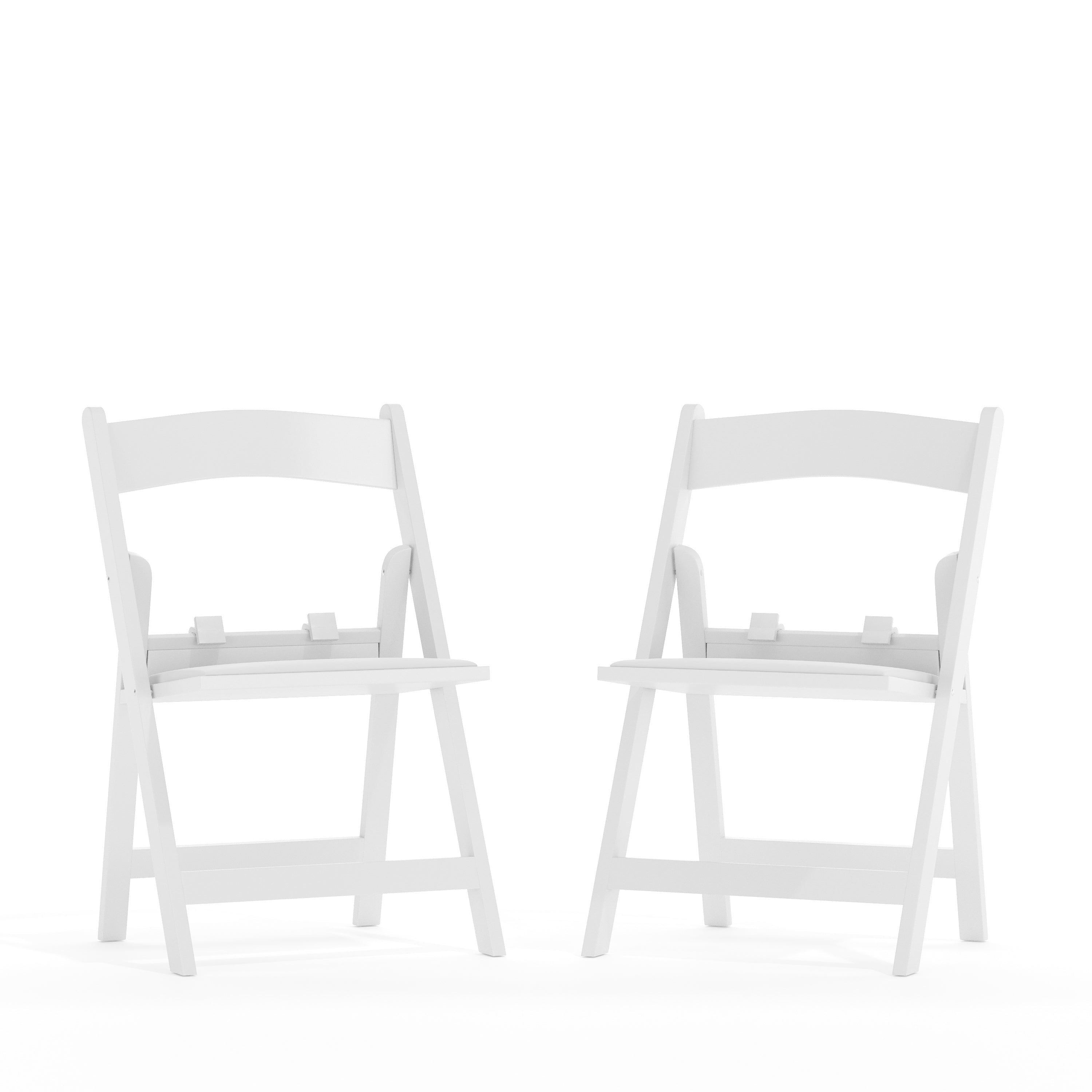 HERCULES Kids Folding Chairs with Padded Seats | Set of 2 White Resin Folding Chair with Vinyl Padded Seat for Kids