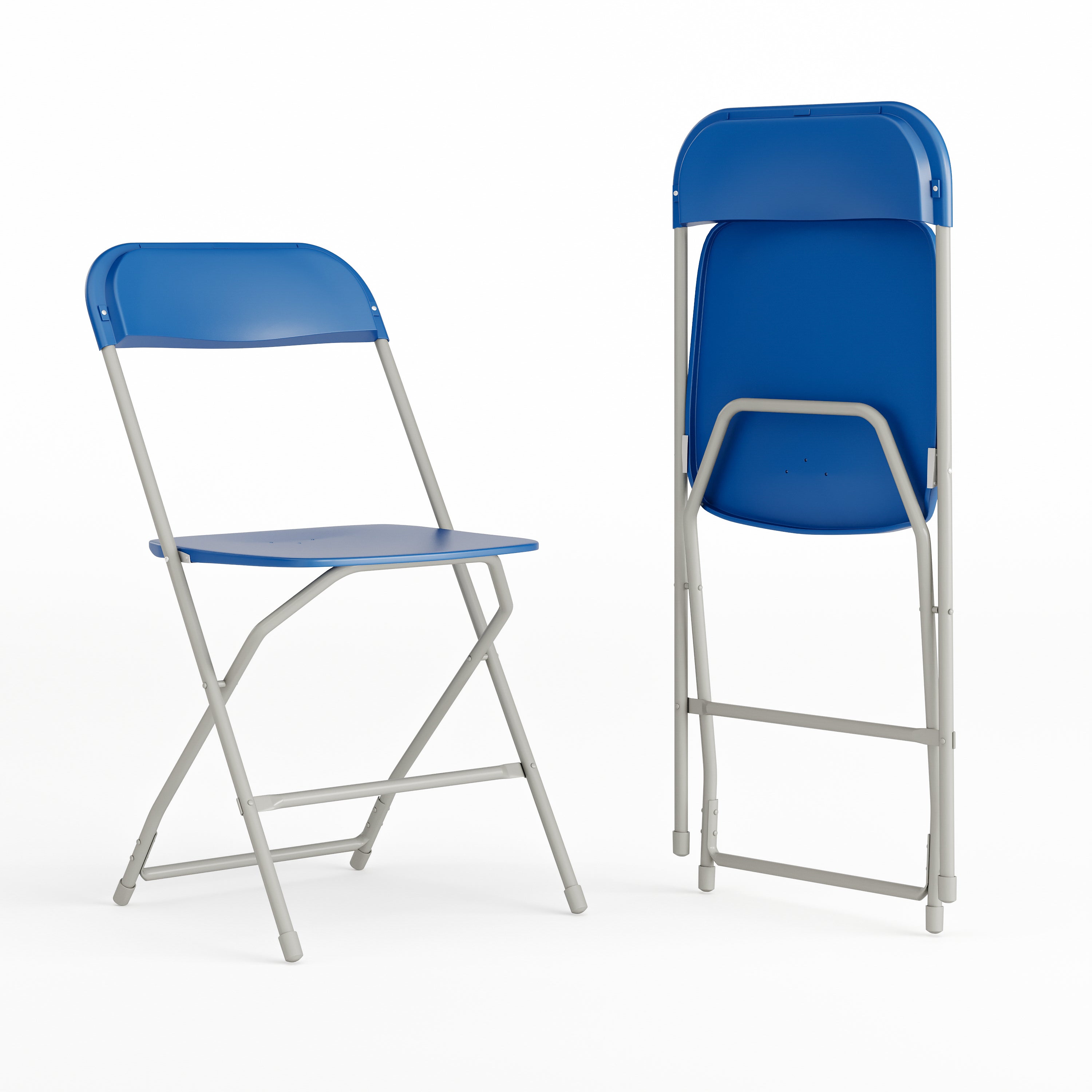 Hercules Series Plastic Folding Chair Blue - 2 Pack 650LB Weight Capacity Comfortable Event Chair-Lightweight Folding Chair