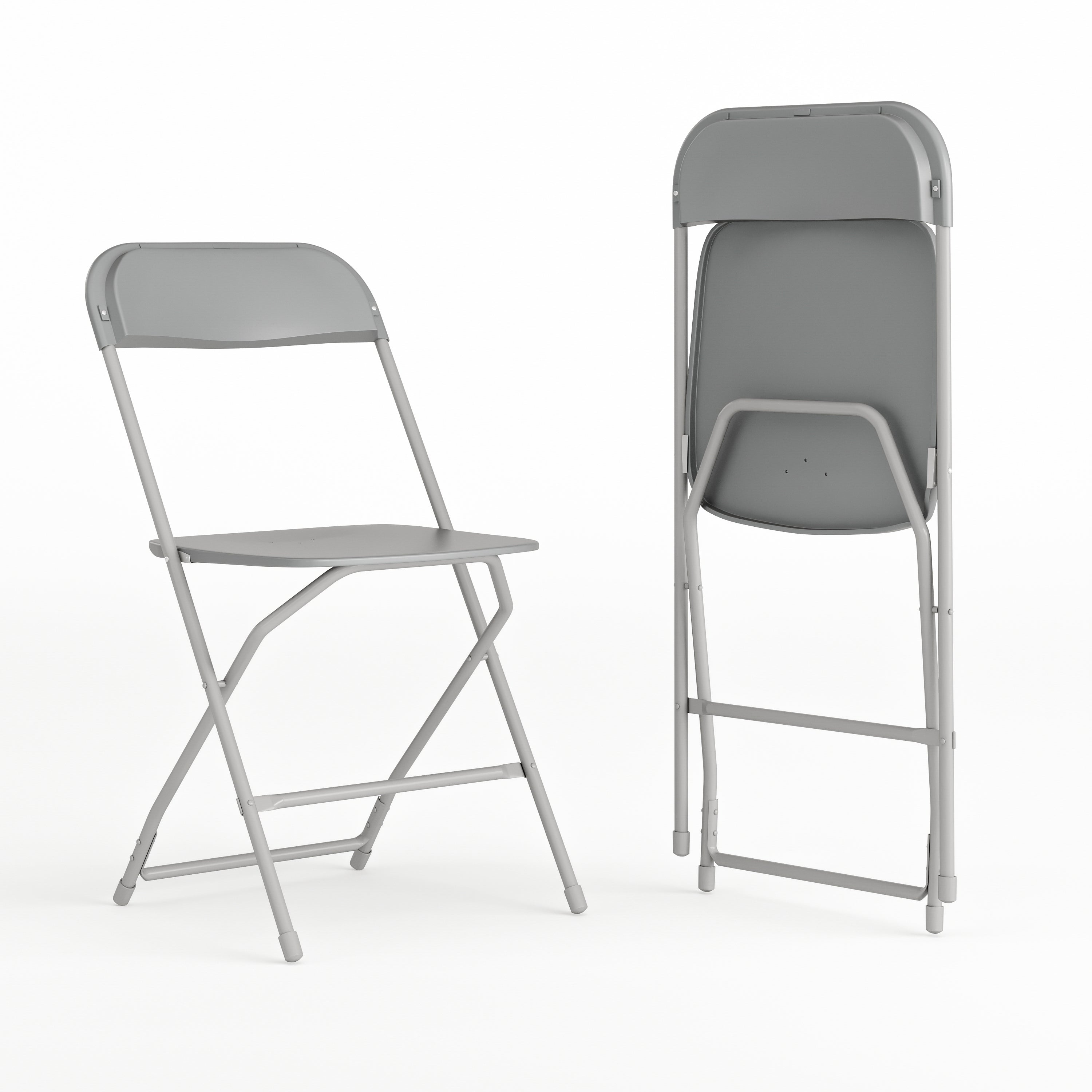 Hercules Series Plastic Folding Chair Grey - 2 Pack 650LB Weight Capacity Comfortable Event Chair-Lightweight Folding Chair