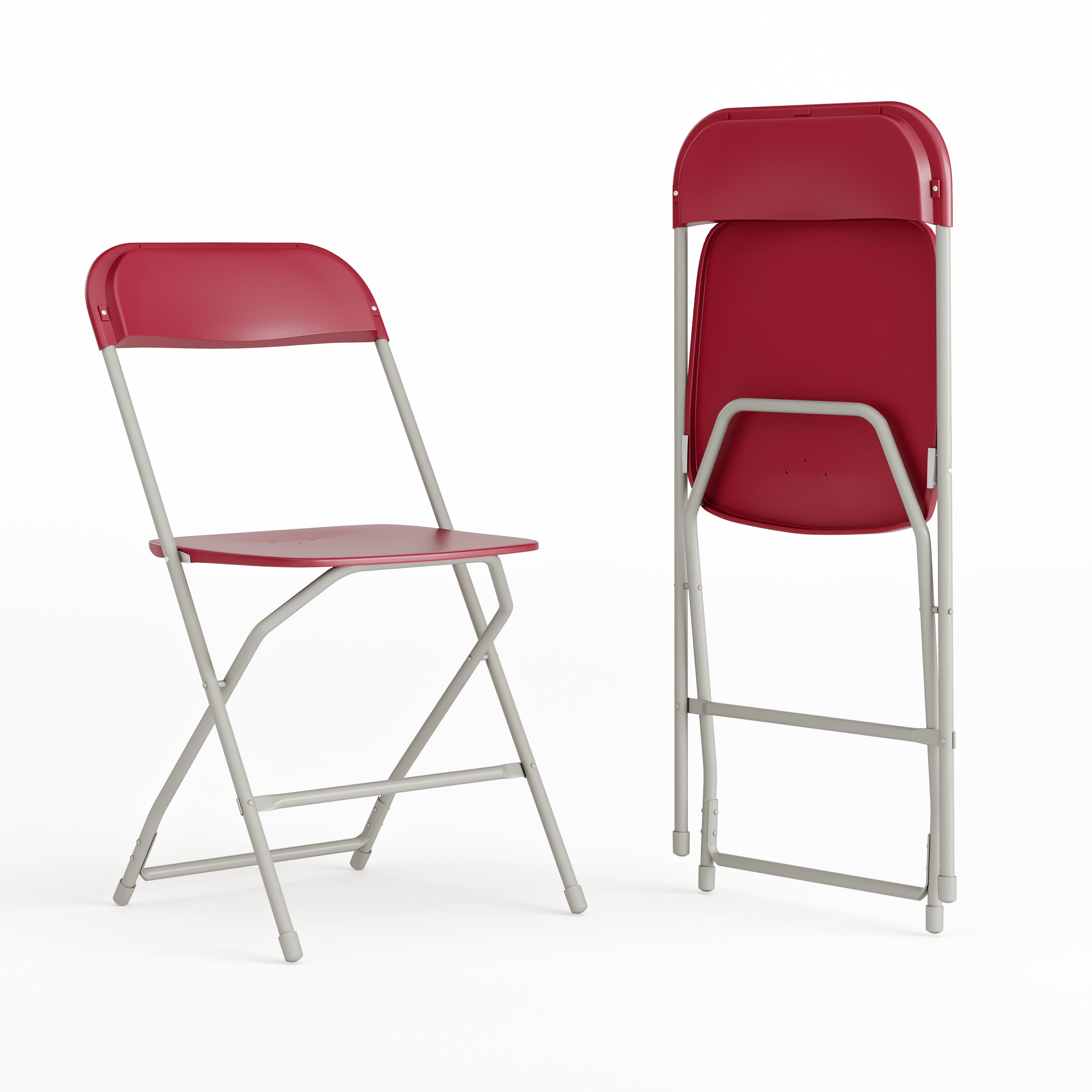 Hercules Series Plastic Folding Chair Red - 2 Pack 650LB Weight Capacity Comfortable Event Chair - Lightweight Folding Chair