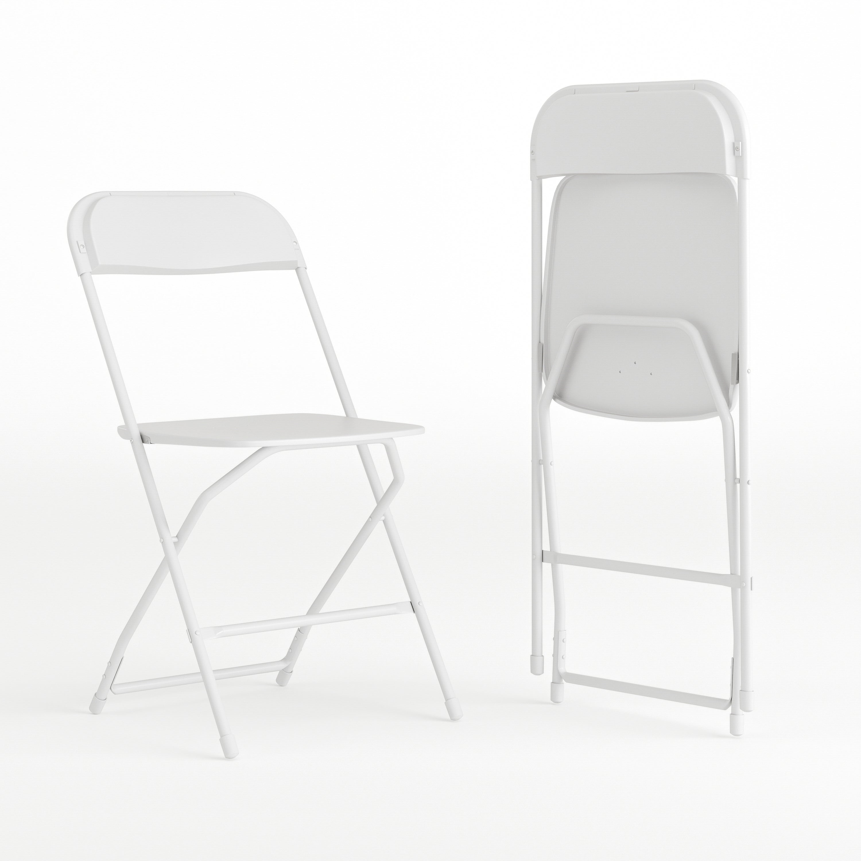 Hercules Series Plastic Folding Chair White - 2 Pack 650LB Weight Capacity Comfortable Event Chair-Lightweight Folding Chair