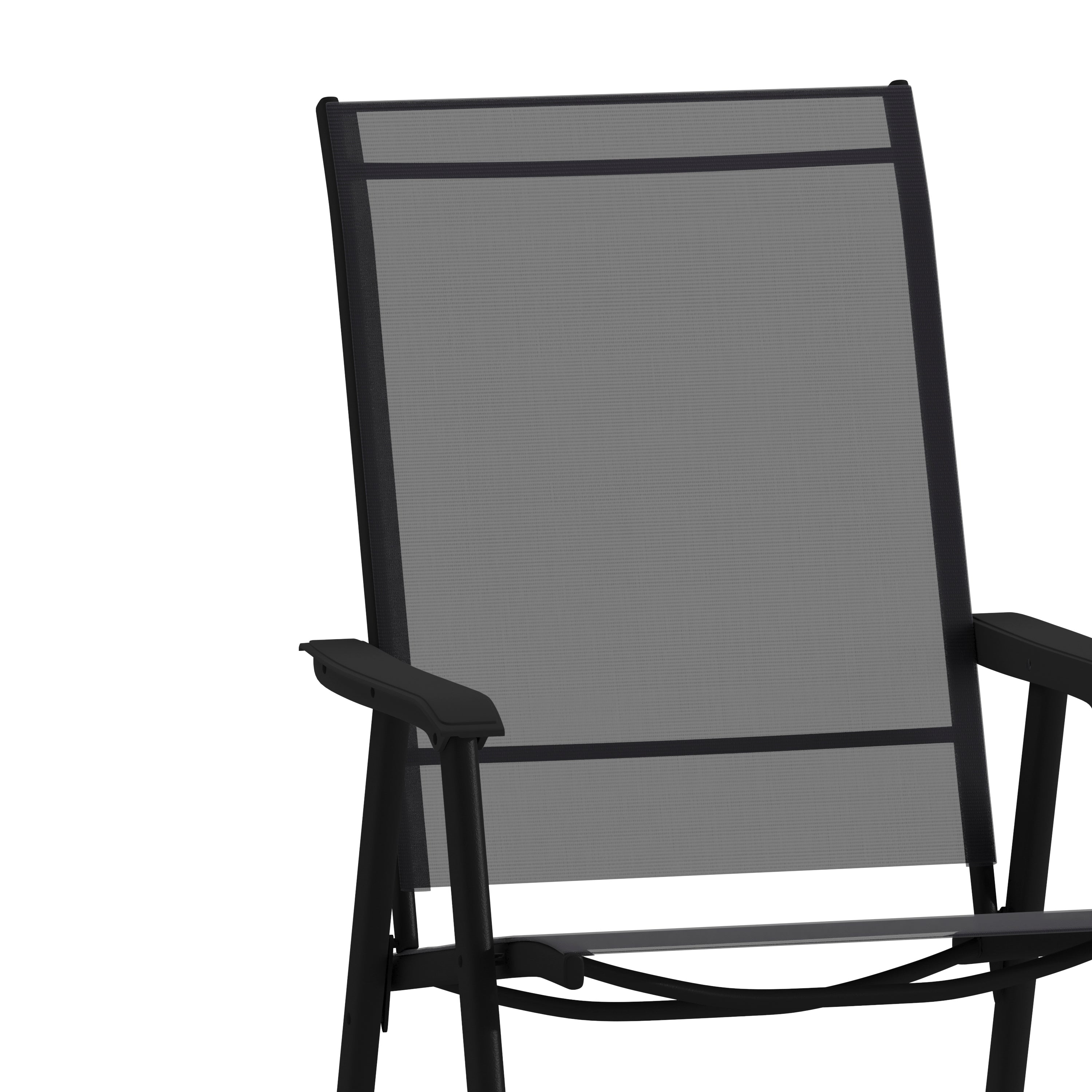 Paladin Black Outdoor Folding Patio Sling Chair