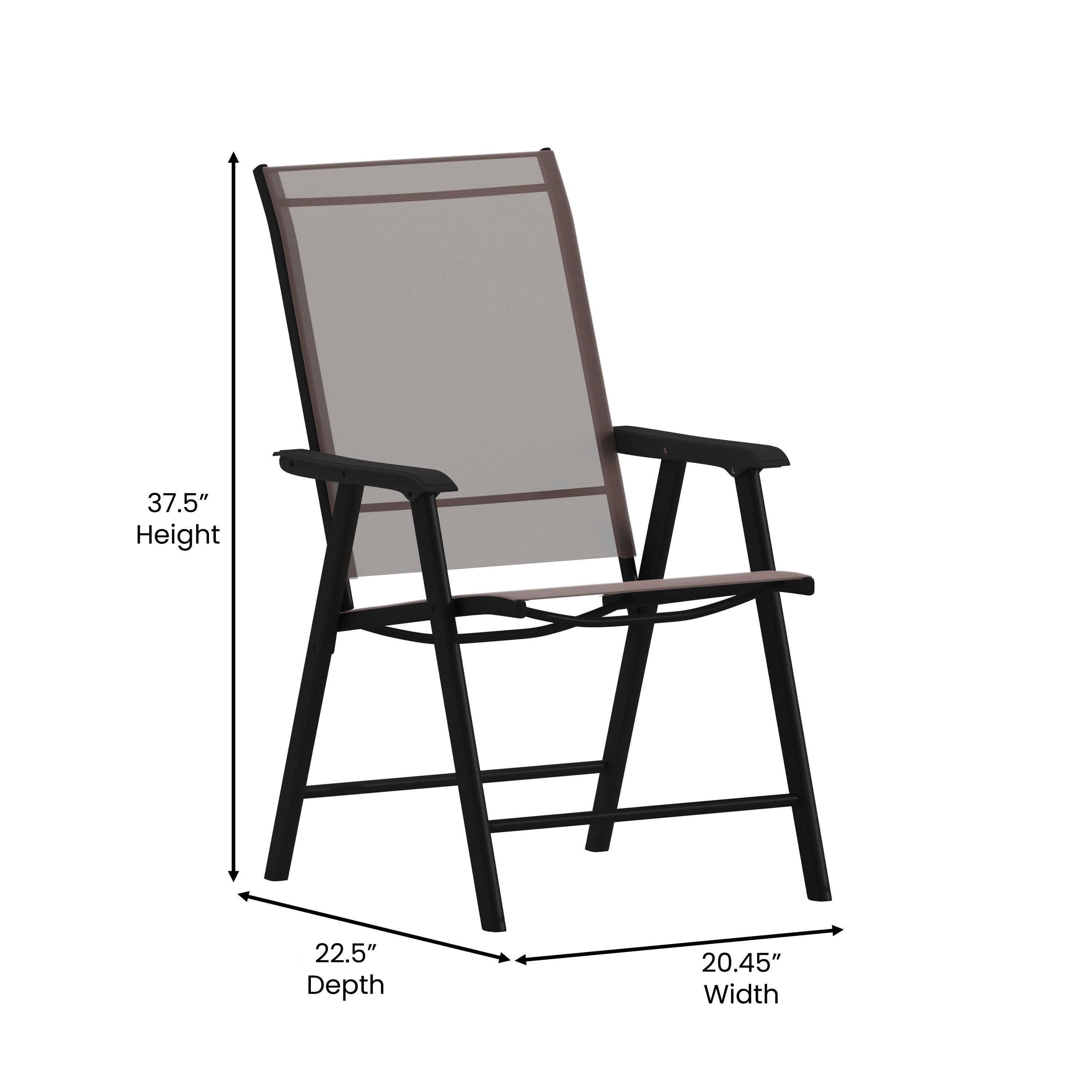 Paladin Brown Outdoor Folding Patio Sling Chair