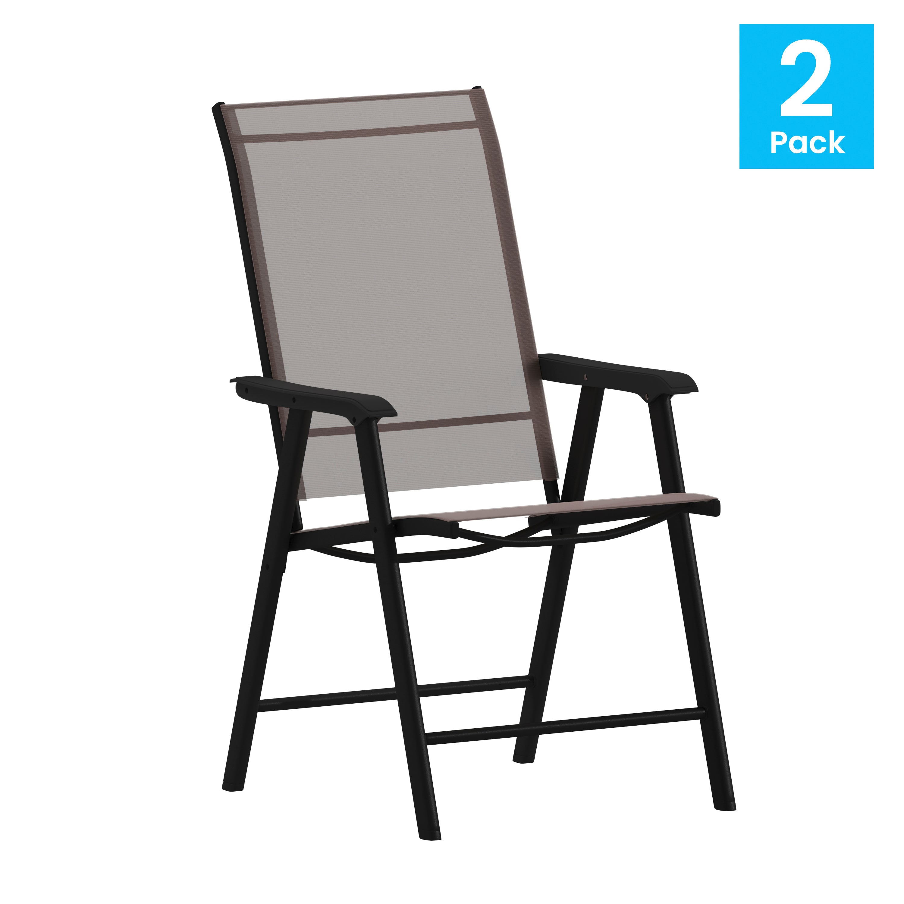 Paladin Brown Outdoor Folding Patio Sling Chair