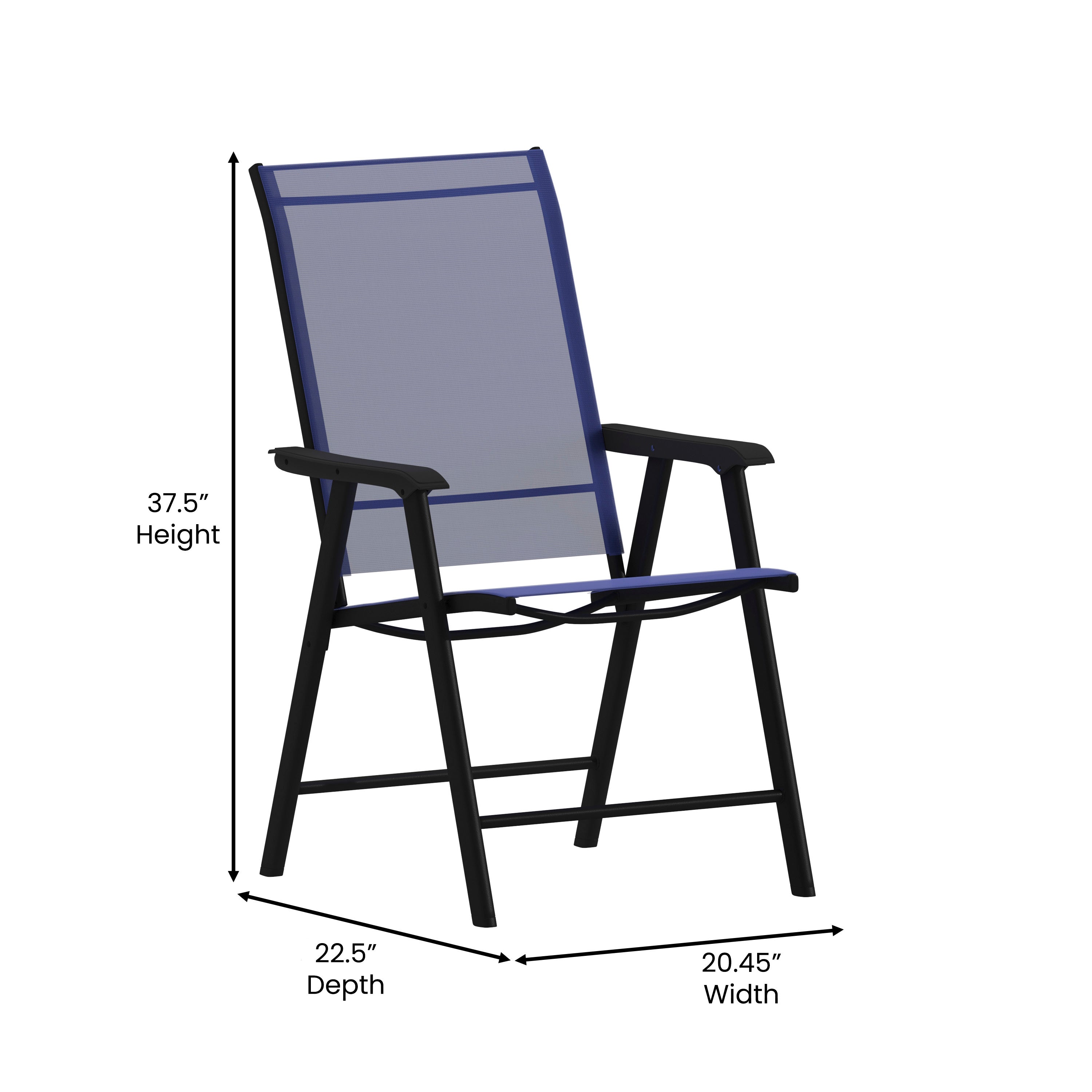 Paladin Navy Outdoor Folding Patio Sling Chair