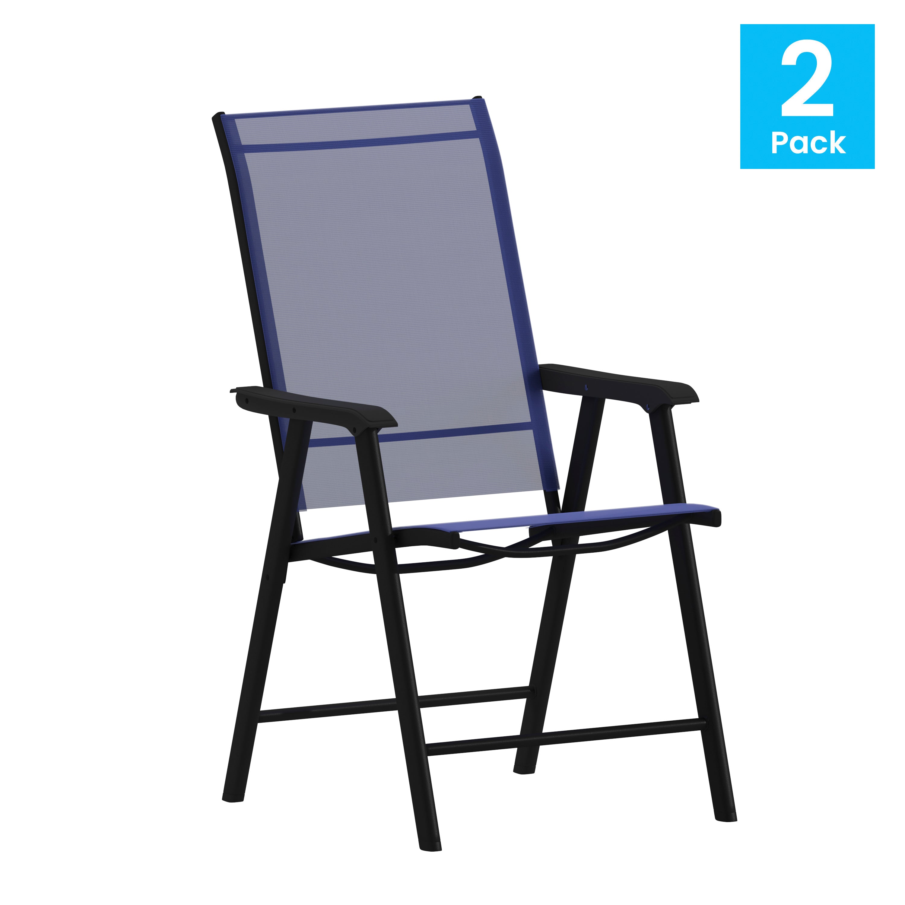Paladin Navy Outdoor Folding Patio Sling Chair