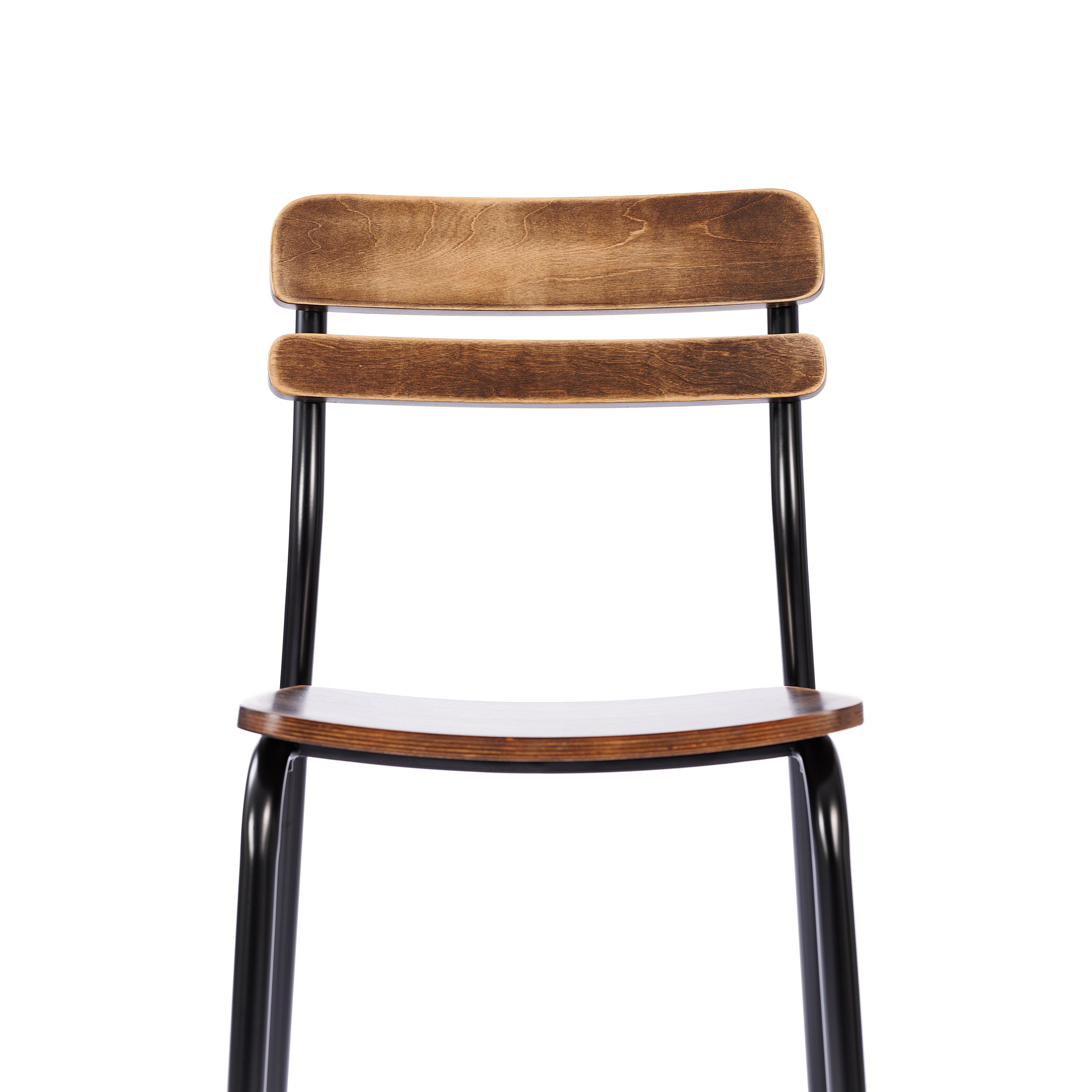 2 Pack Cyprus Commercial Grade Solid Wood Dining Chairs with Black Metal Frames and Antique Copper Finish