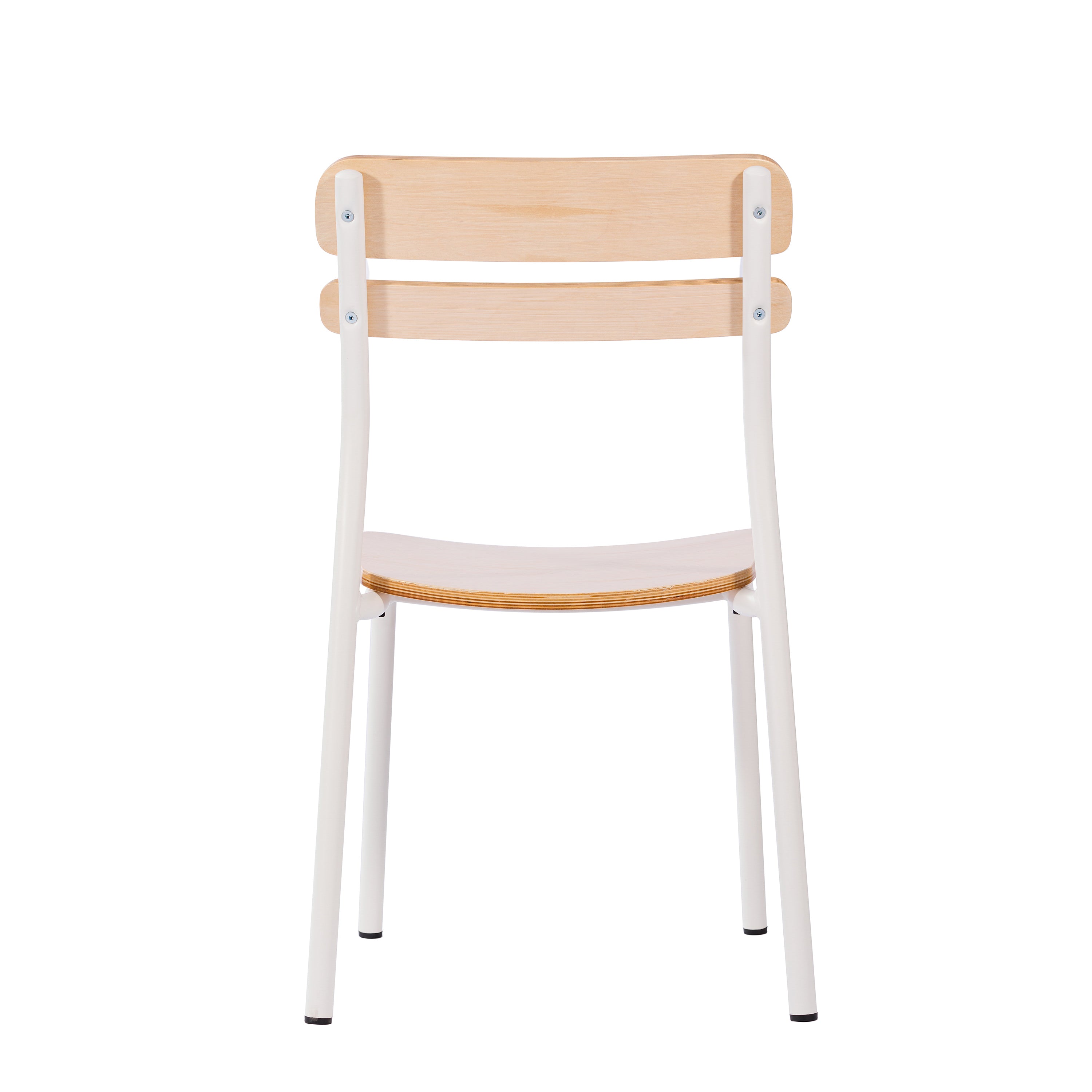 2 Pack Cyprus Commercial Grade Solid Wood Dining Chairs with White Metal Frames and Antique White Finish