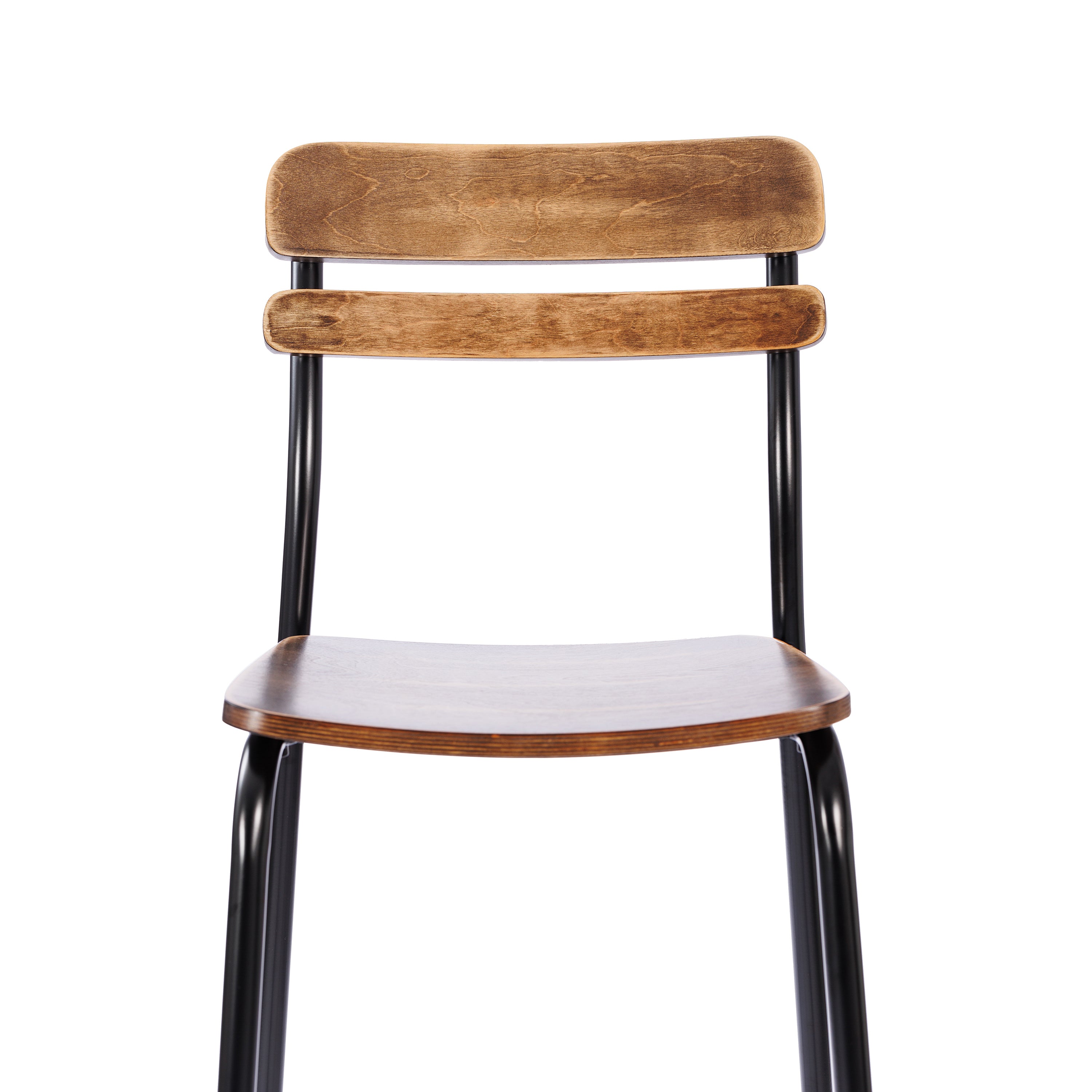 2 Pack Cyprus Commercial Grade Solid Wood Bar Stools with Black Metal Frames and Antique Copper Finish