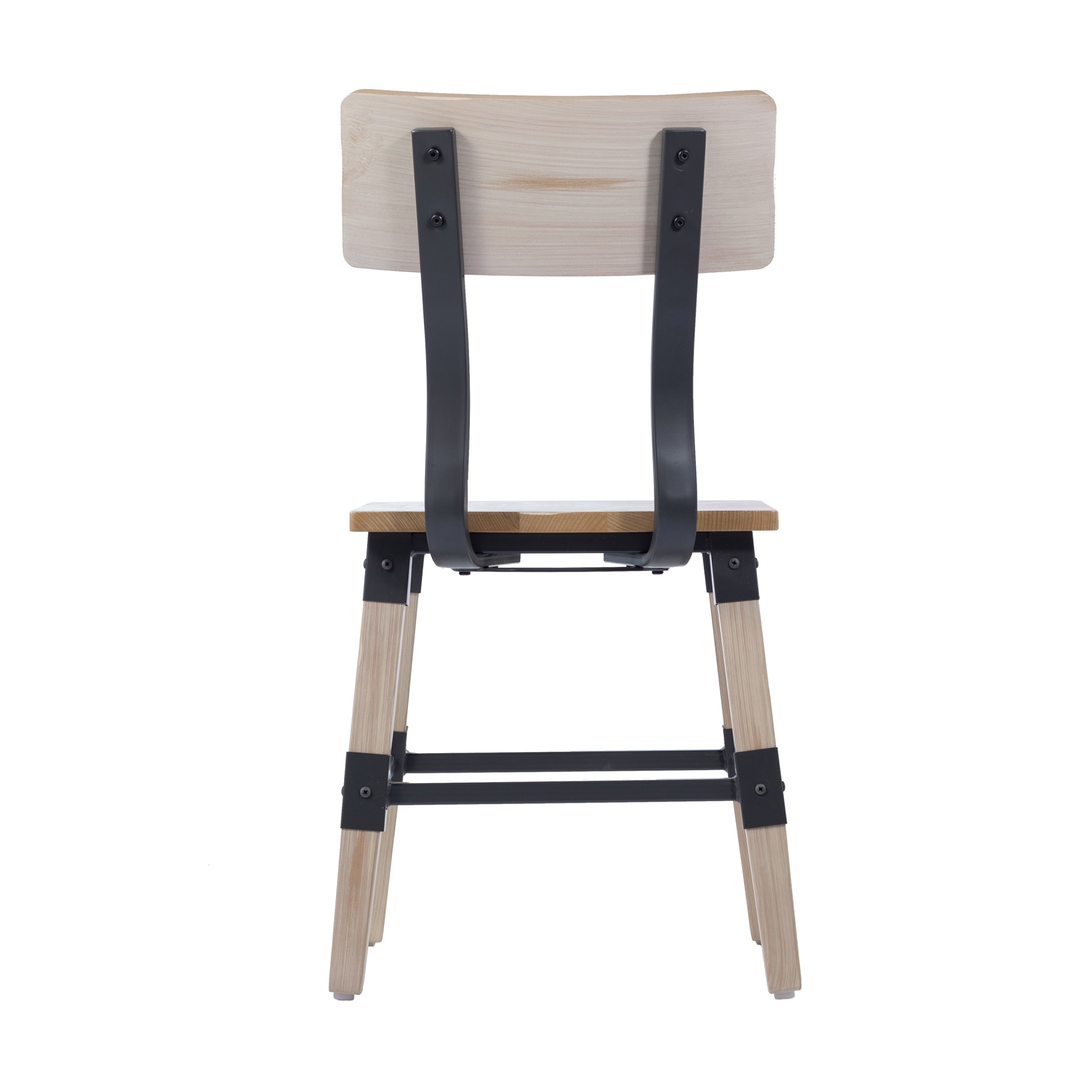 Jackson 2 Pack Commercial Grade Rustic Antique White Industrial Wood Dining Chair