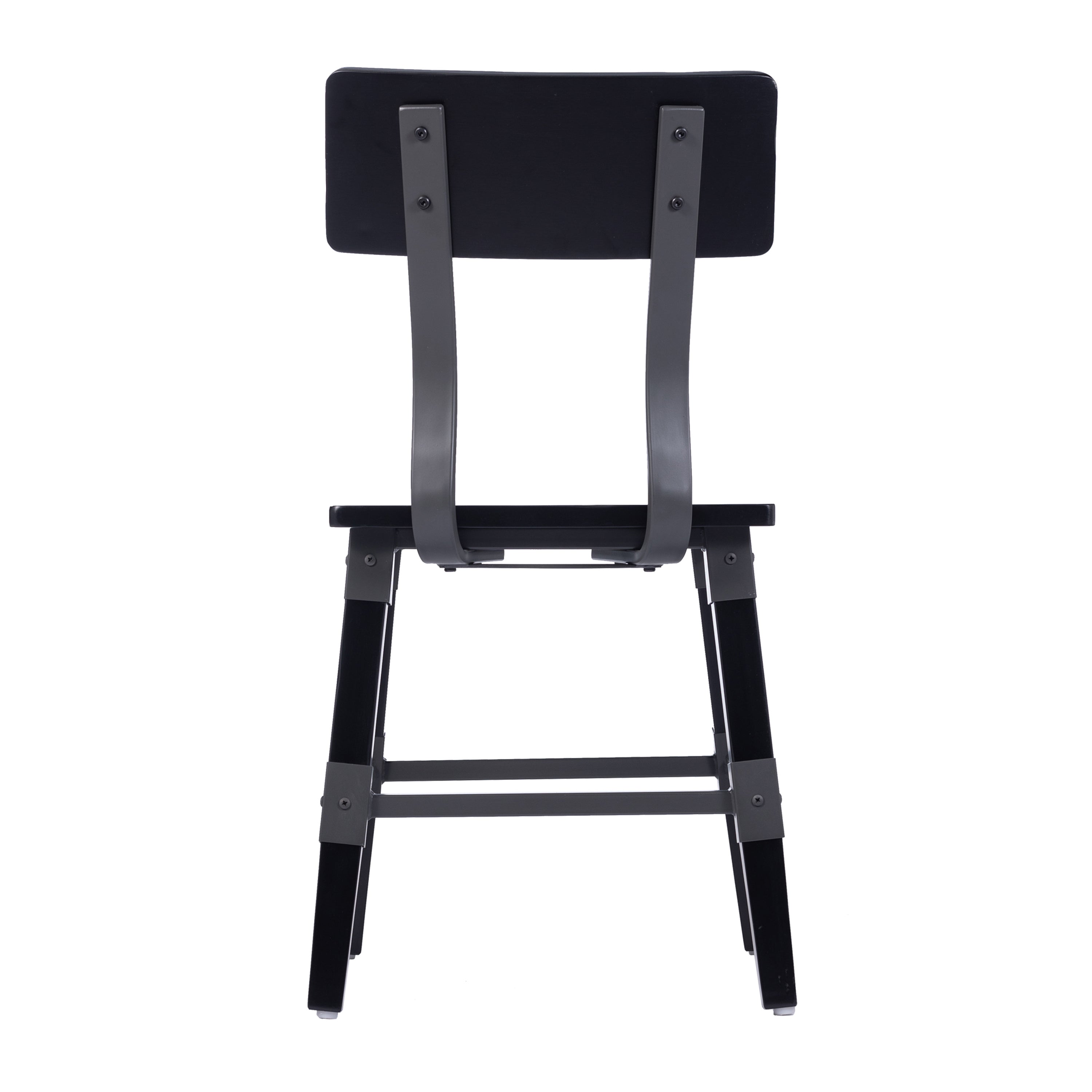 Jackson 2 Pack Commercial Grade Rustic Black Industrial Wood Dining Chair
