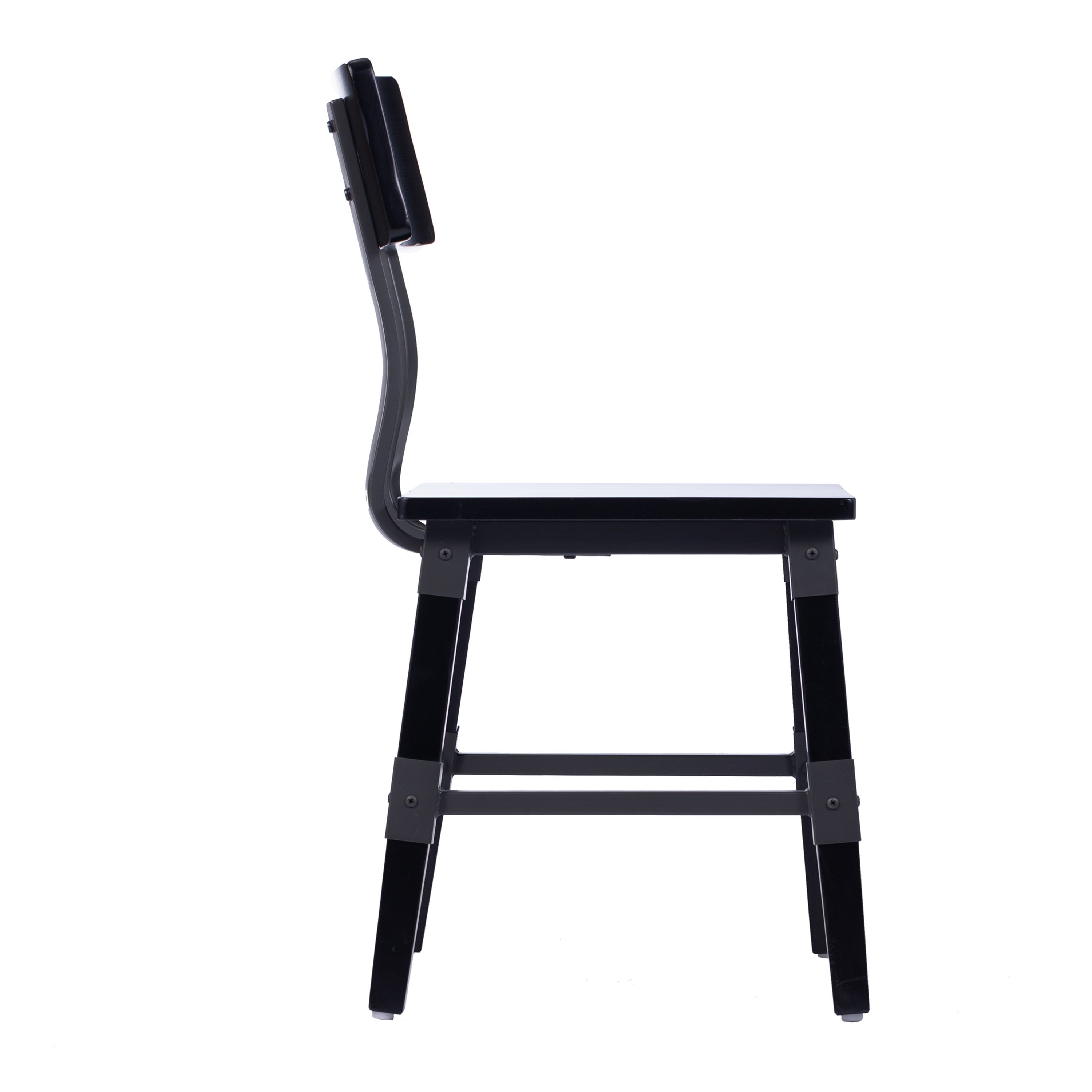 Jackson 2 Pack Commercial Grade Rustic Black Industrial Wood Dining Chair
