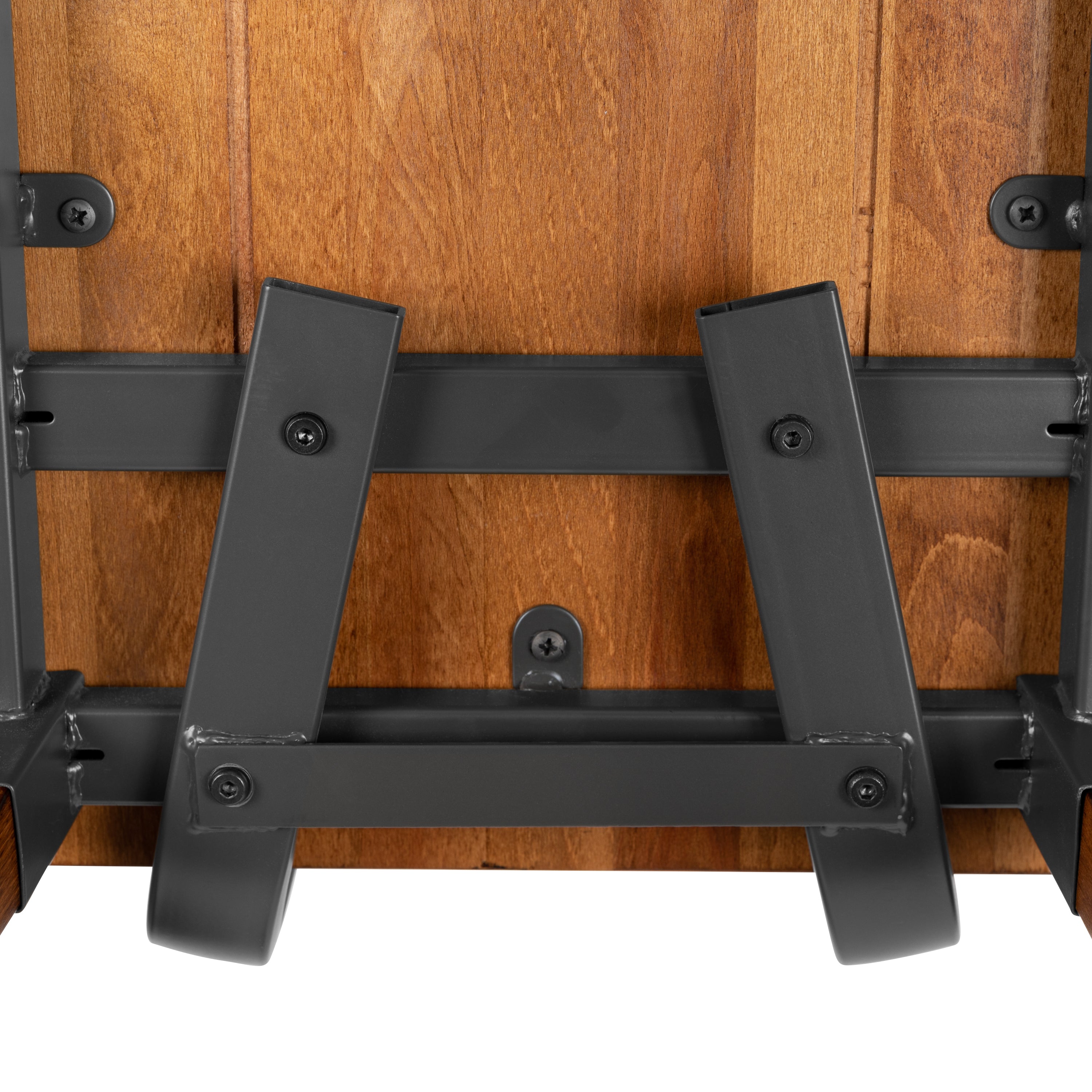 Jackson 2 Pack Rustic Antique Walnut Industrial Wood Dining Chair