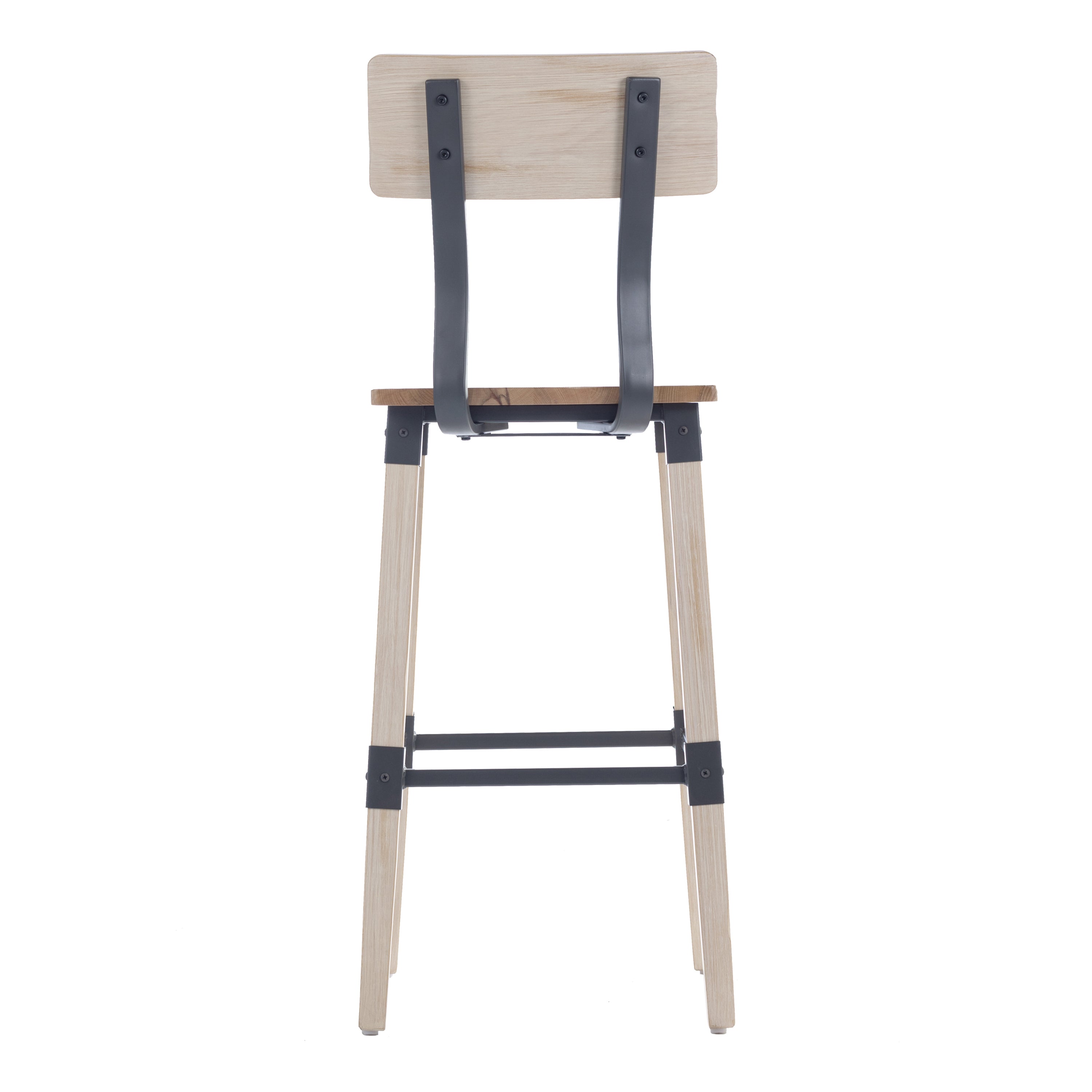 Jackson 2 Pack Commercial Grade Rustic Antique White Industrial Wood Dining Barstool