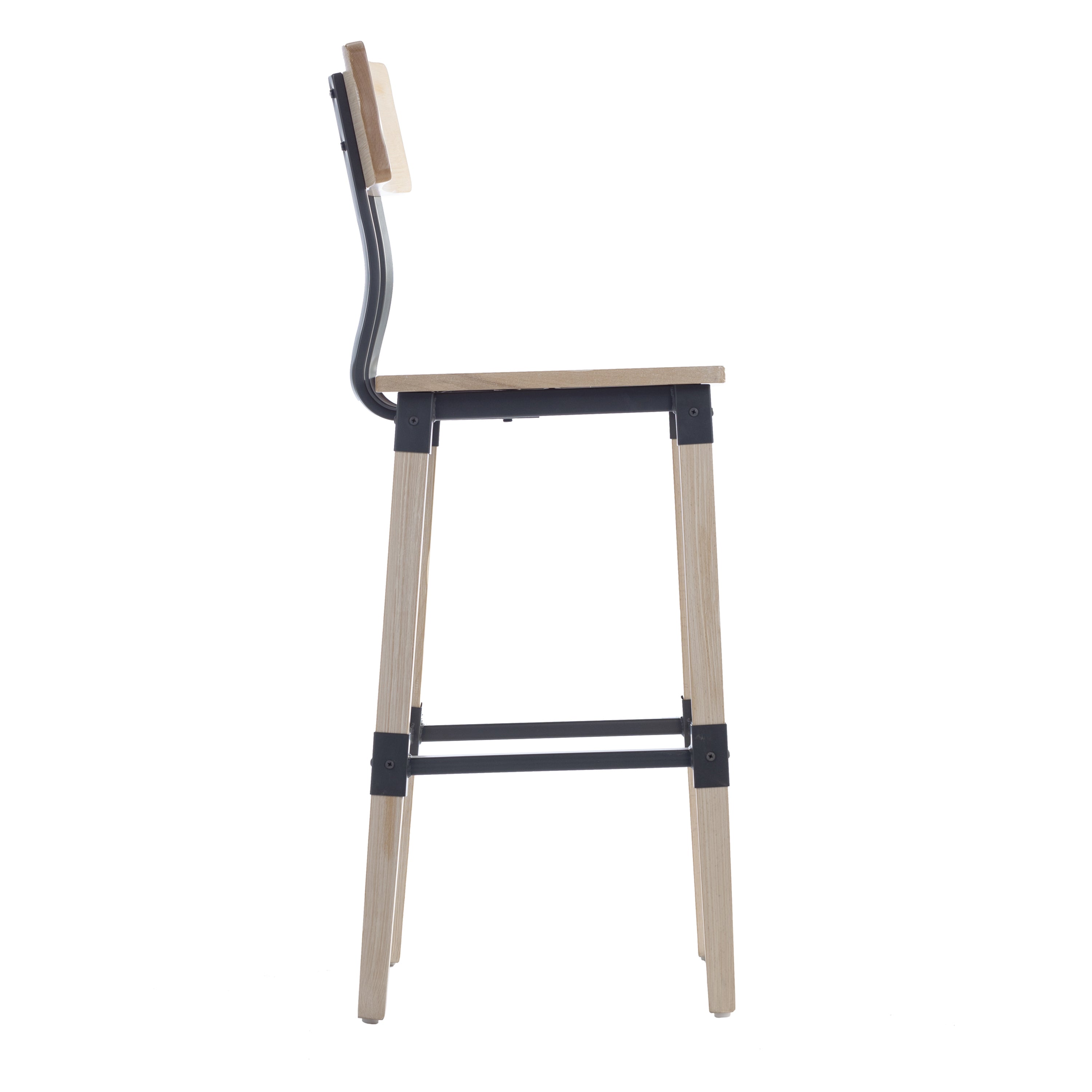 Jackson 2 Pack Commercial Grade Rustic Antique White Industrial Wood Dining Barstool