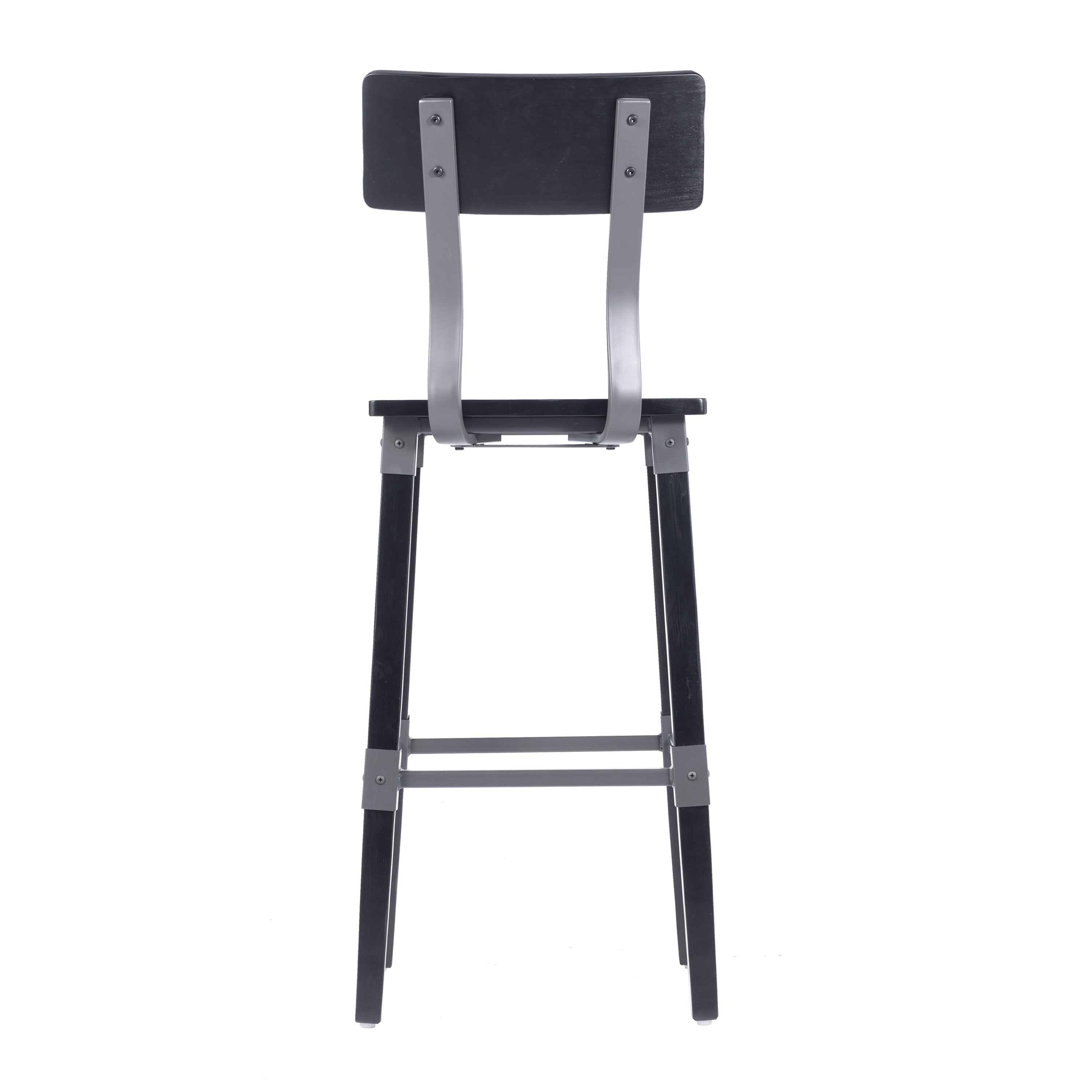Jackson 2 Pack Commercial Grade Rustic Black Industrial Wood Dining Barstool
