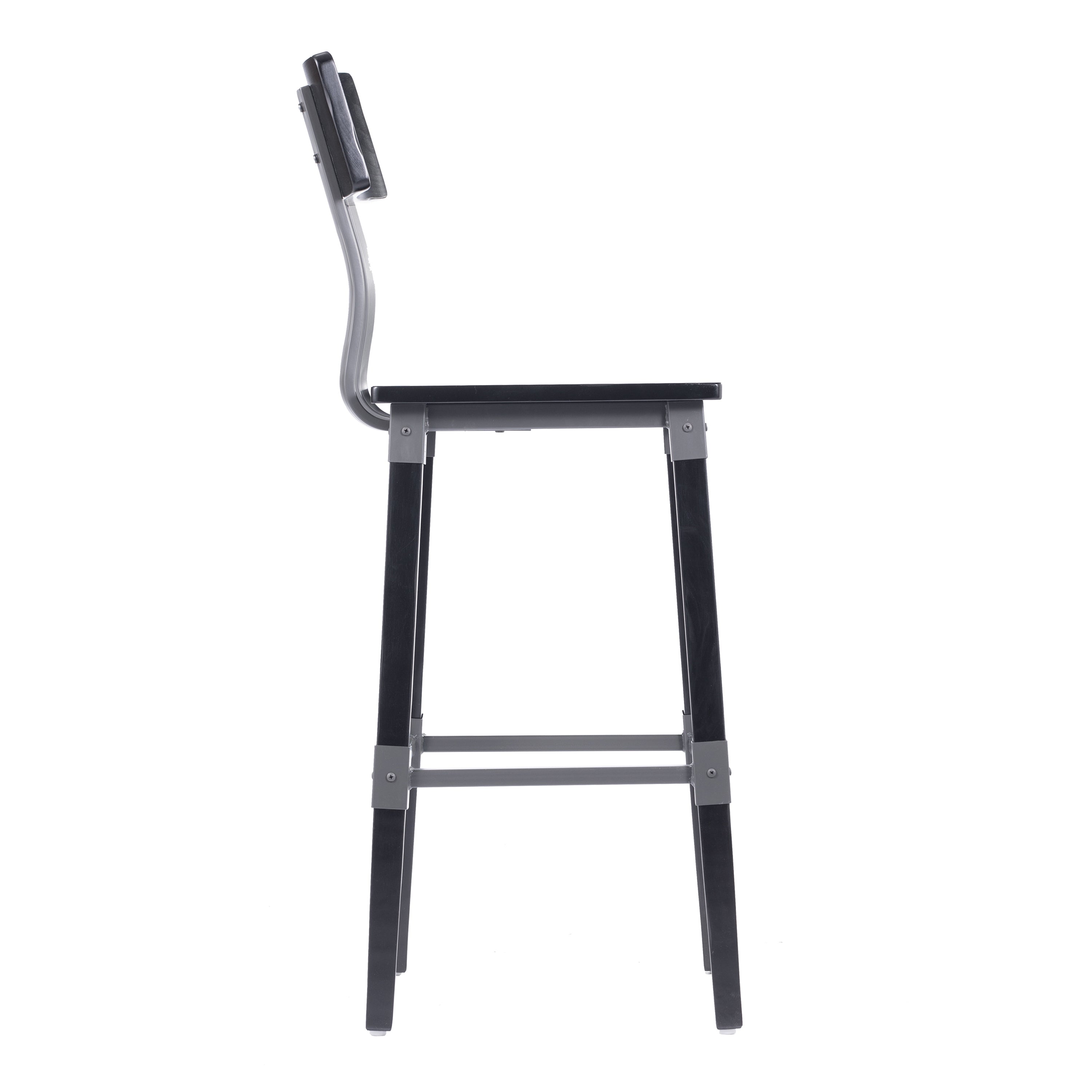 Jackson 2 Pack Commercial Grade Rustic Black Industrial Wood Dining Barstool