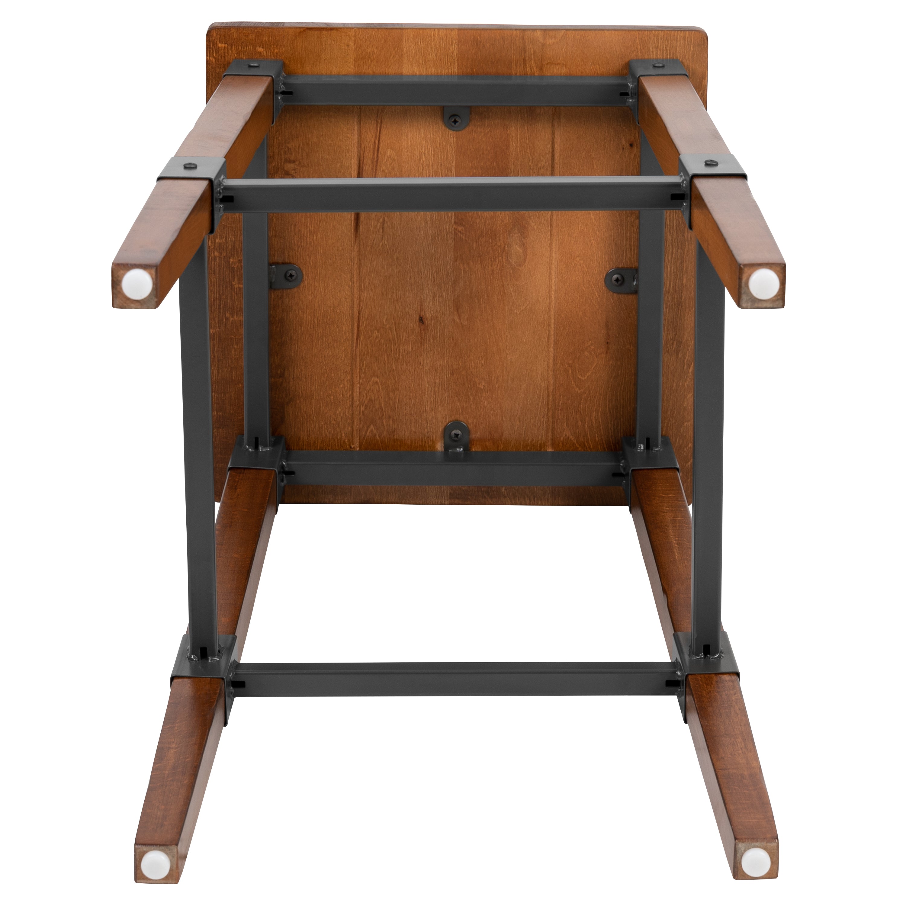 Jackson 2 Pack Rustic Antique Walnut Industrial Wood Dining Backless Barstool