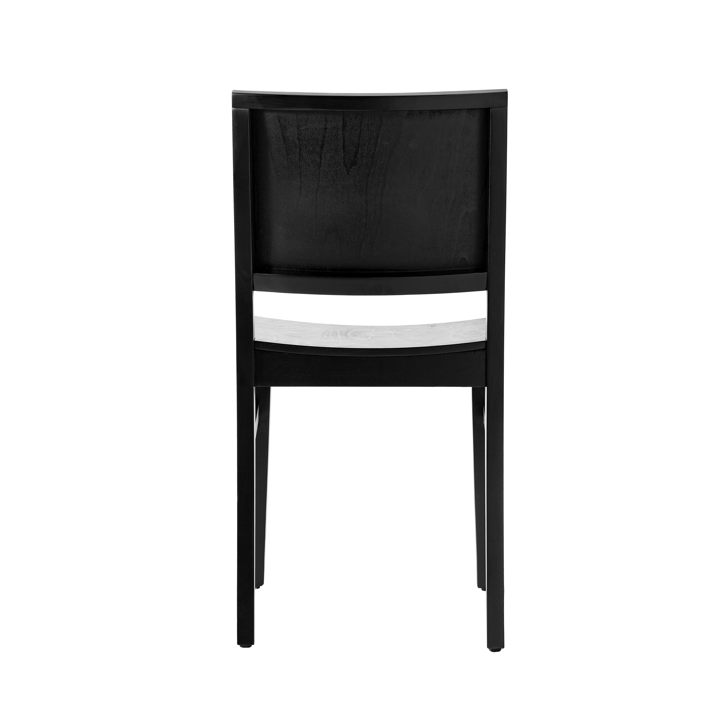 2 Pack Naples Commercial Grade Solid Wood Dining Chairs with Curved Backrests and Black Finish