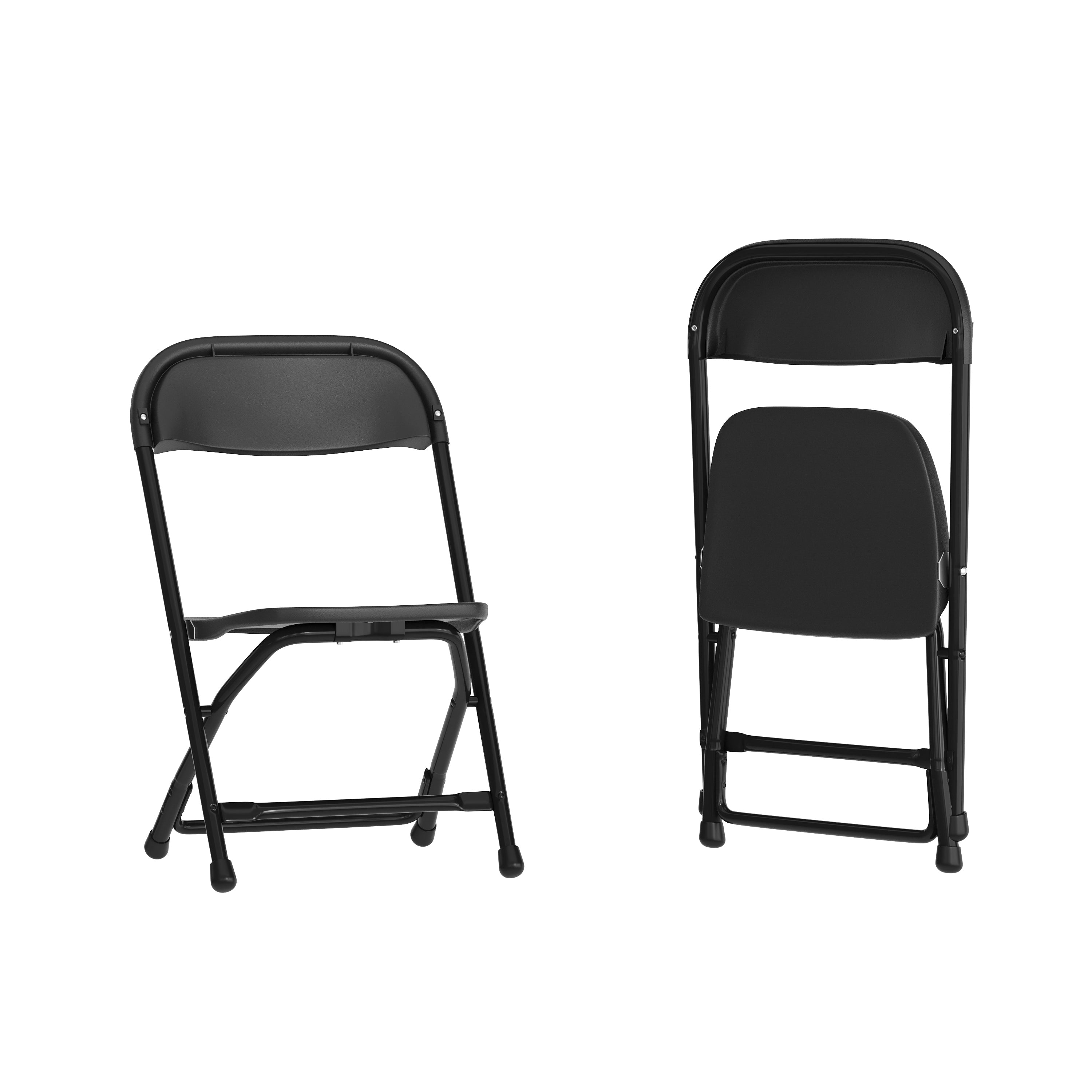 Timmy 2 Pack Kids Black Plastic Folding Chair