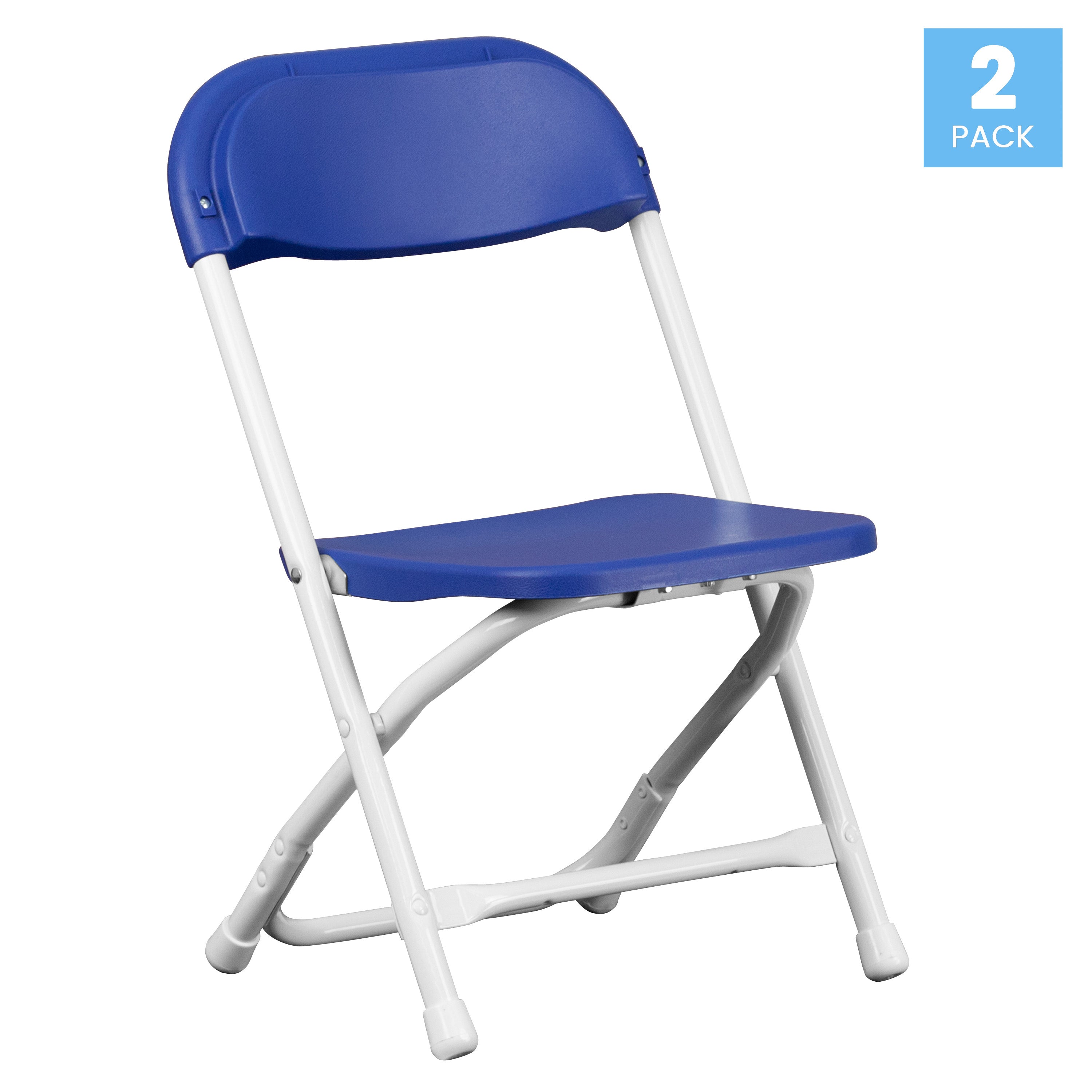 Timmy 2 Pack Kids Blue Plastic Folding Chair